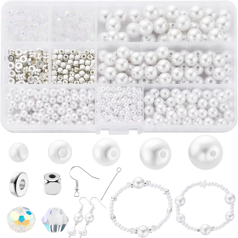 Wholesale Sell 980pcs Acrylic Pearl Beads Jewelry Making Kits