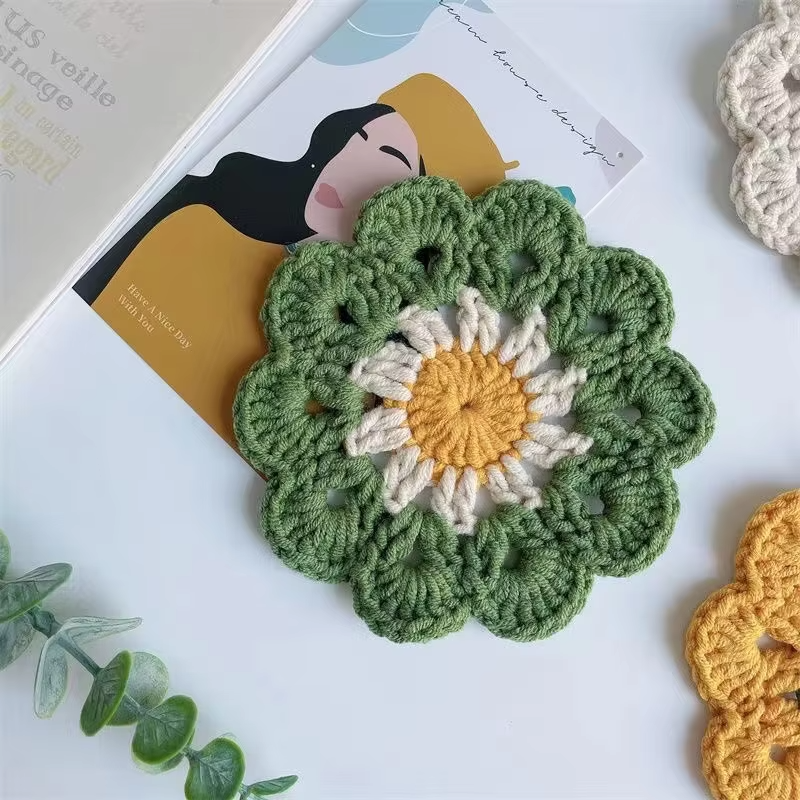 Yarn Woven Coasters Set DIY Crochet Insulated Coasters Home Decor Kits