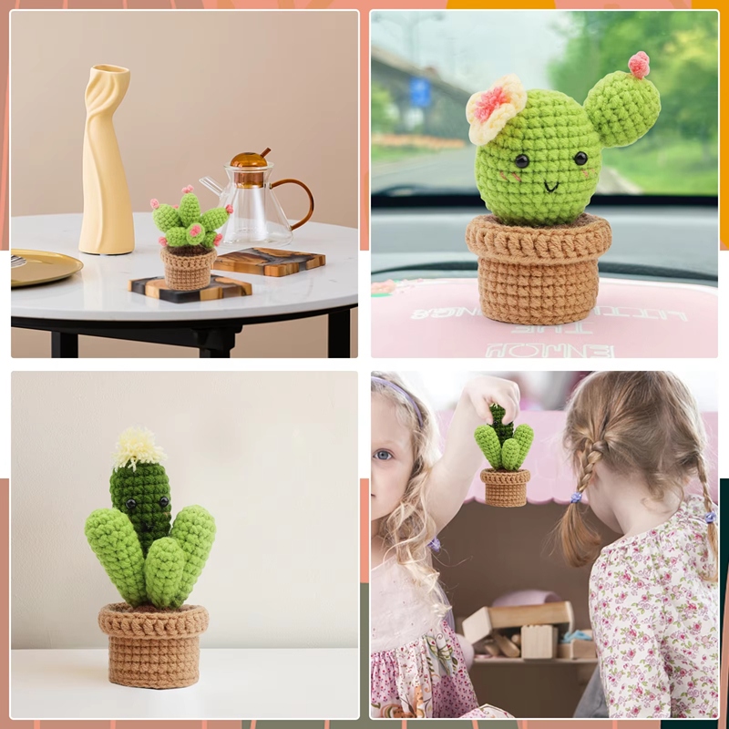 Sell Plant Crochet Kit Novice DIY Knitting Cactus Bonsai Decorated Set