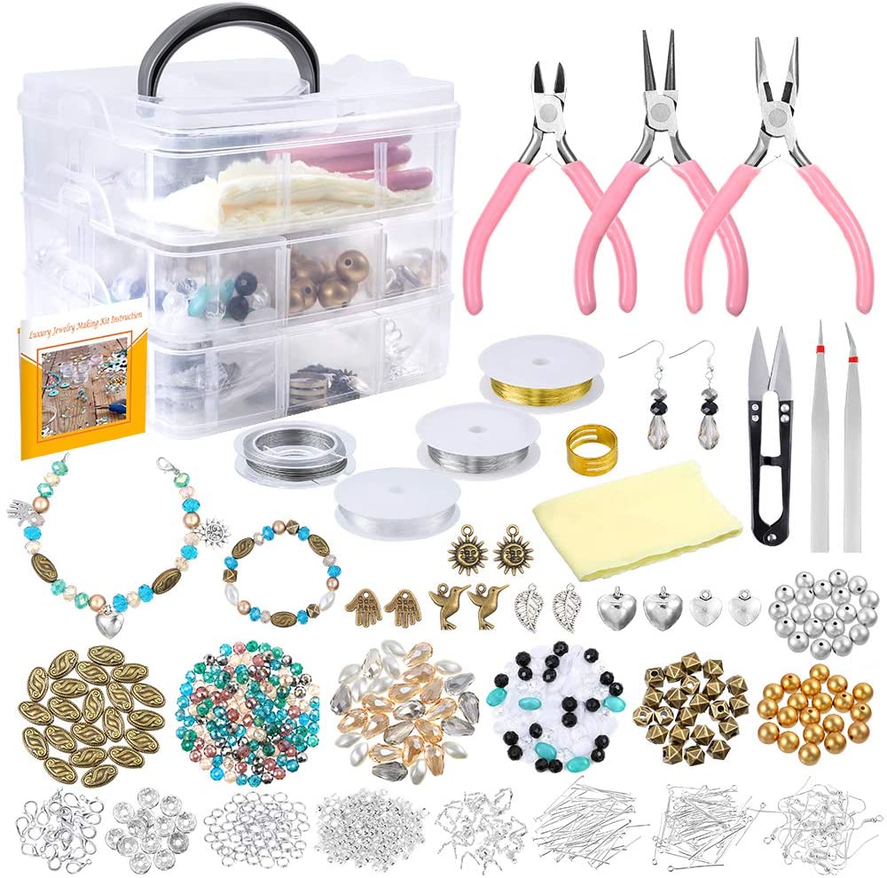 Factory Wholesale Three Layer Box Jewelry Making Kits DIY Jewelry Set