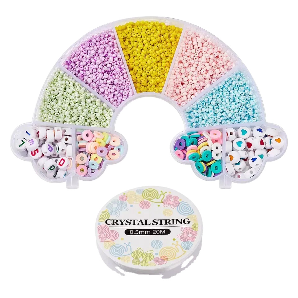 Colorful Flat Round Small Glass Seed Beads DIY Jewelry Kits Wholesale