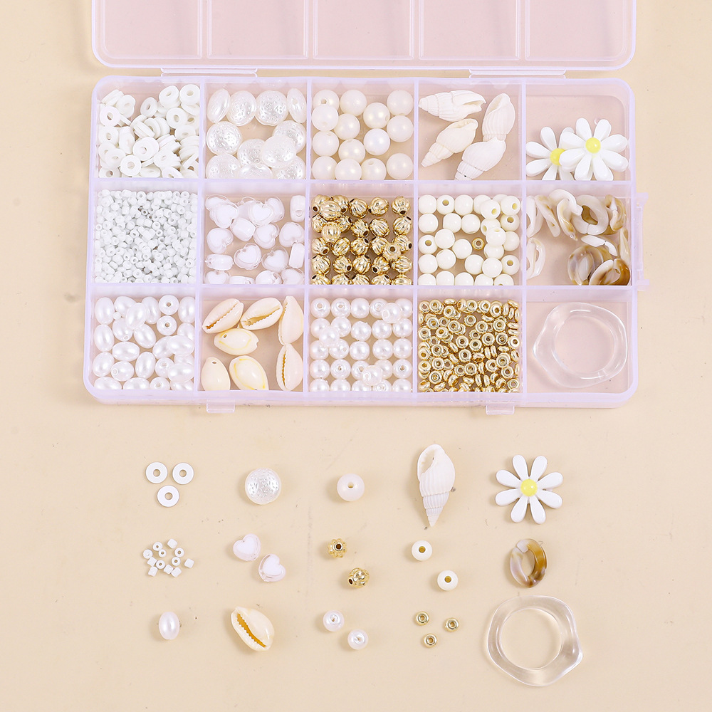 Factory Wholesale Hot Sell 15 Grids Natural Shell Beads Kits