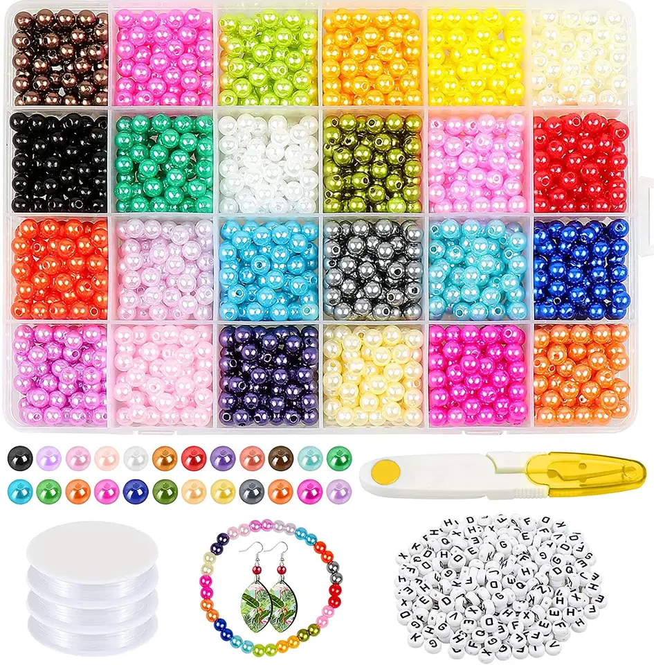 Colorful Acrylic Pearl Kits DIY Artificial Pearl Jewelry Beaded Set