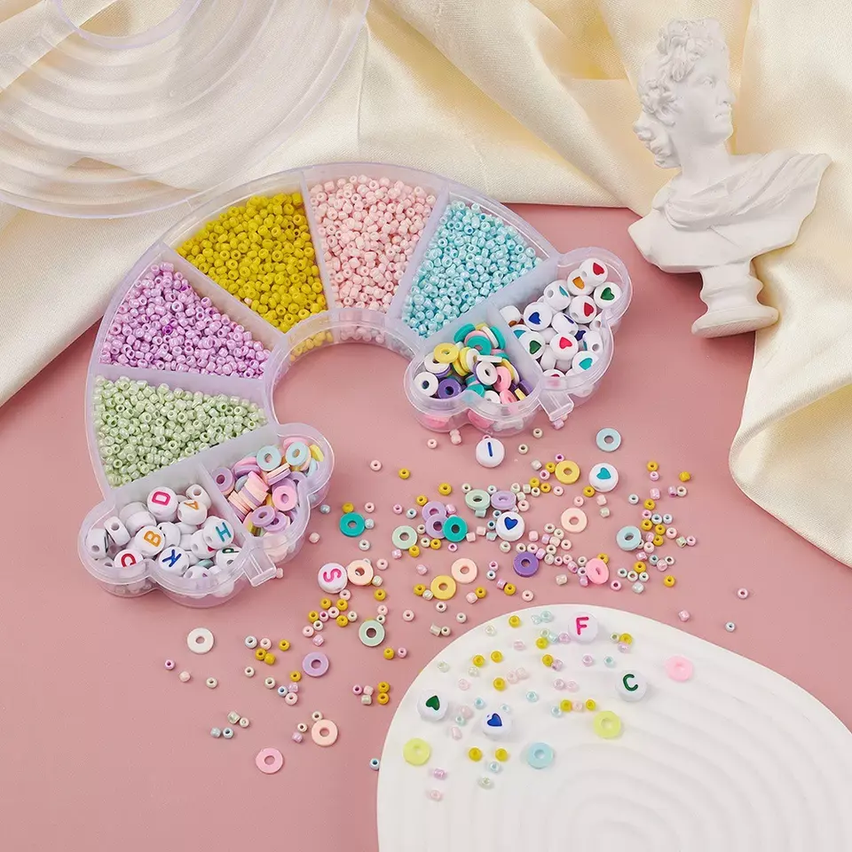 Colorful Flat Round Small Glass Seed Beads DIY Jewelry Kits Wholesale