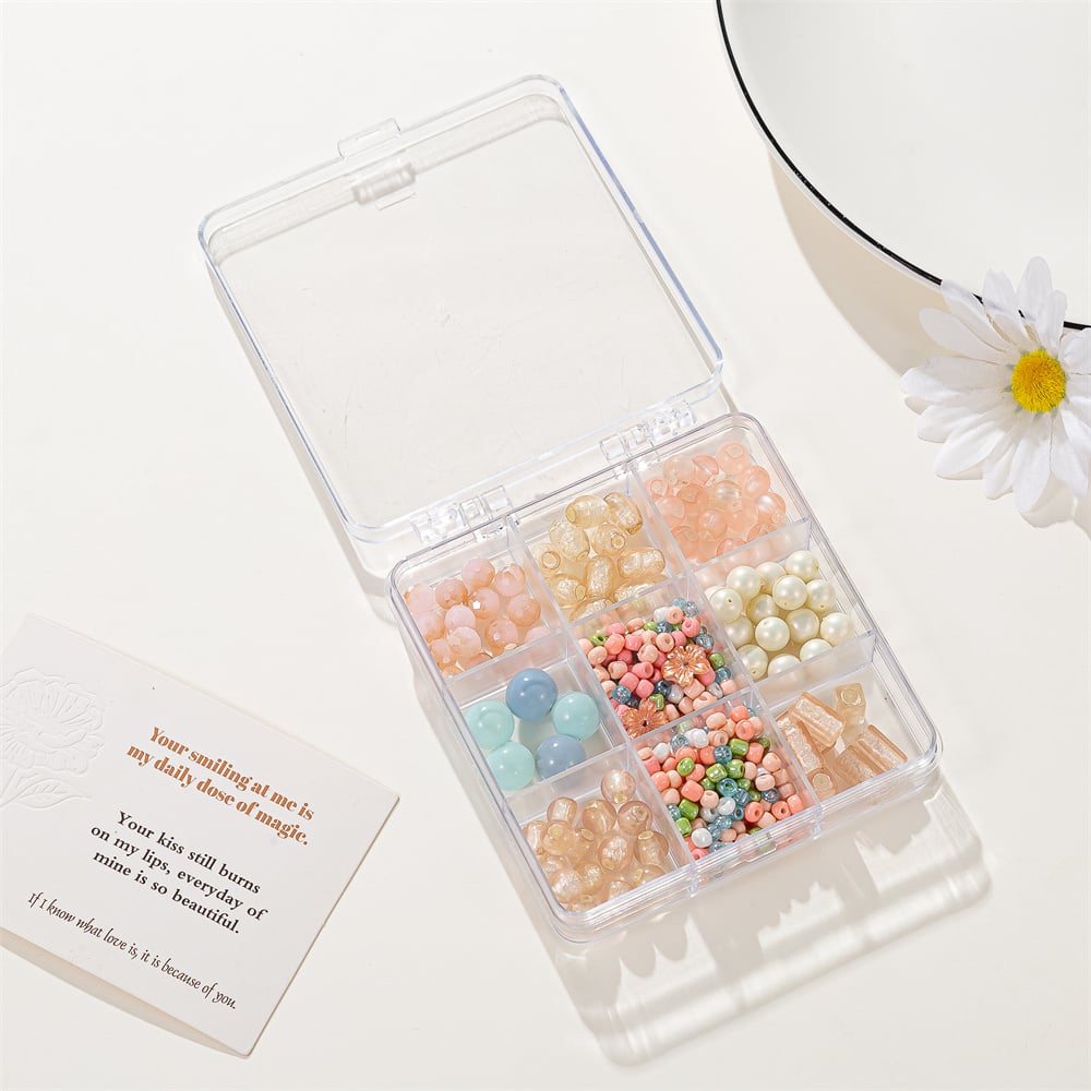 Factory Wholesale 9 Grids Resin Glass Beads Kits