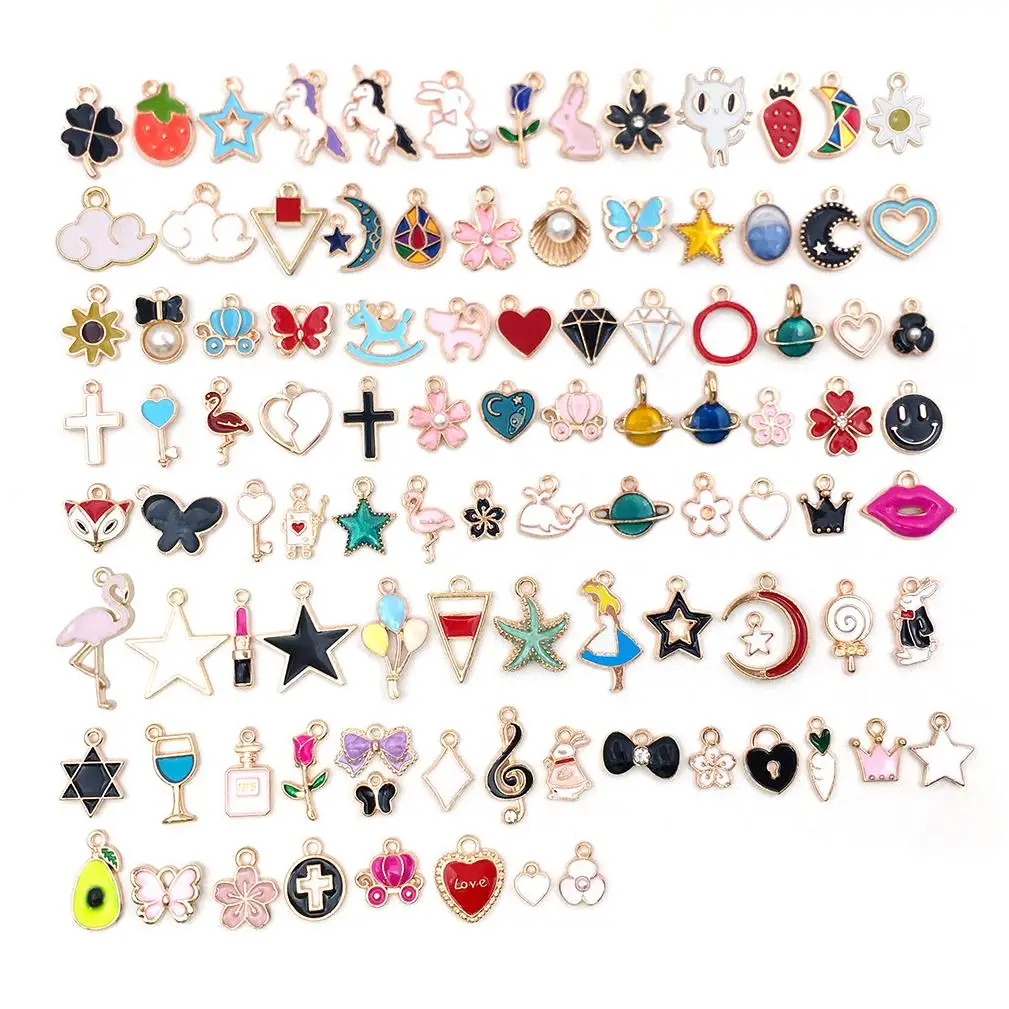 Wholesale Sell Bulk Charms Gold Plated Enamel Pendants