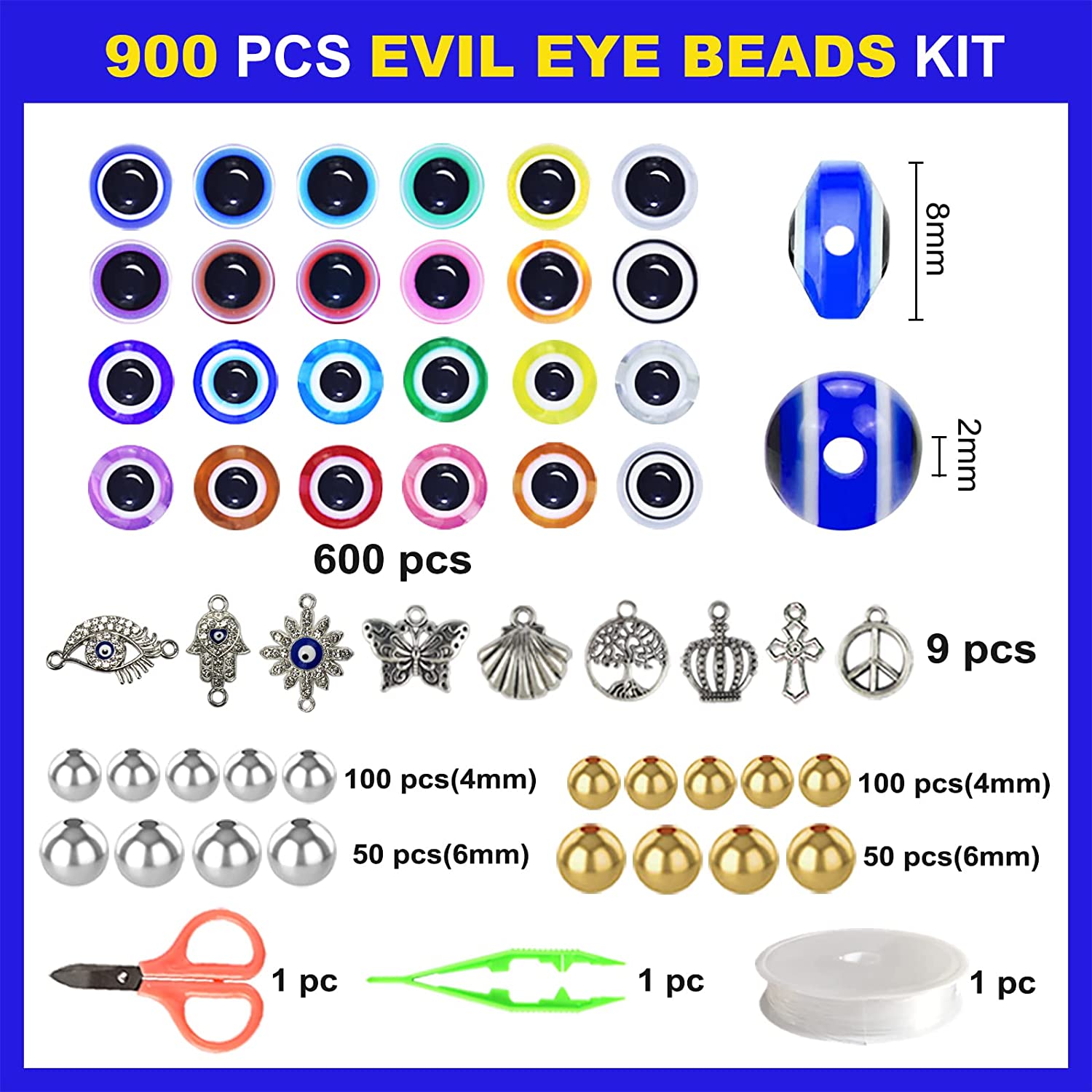 Factory Direct Selling Flat Round Eye Shaped Resin Beads Kit