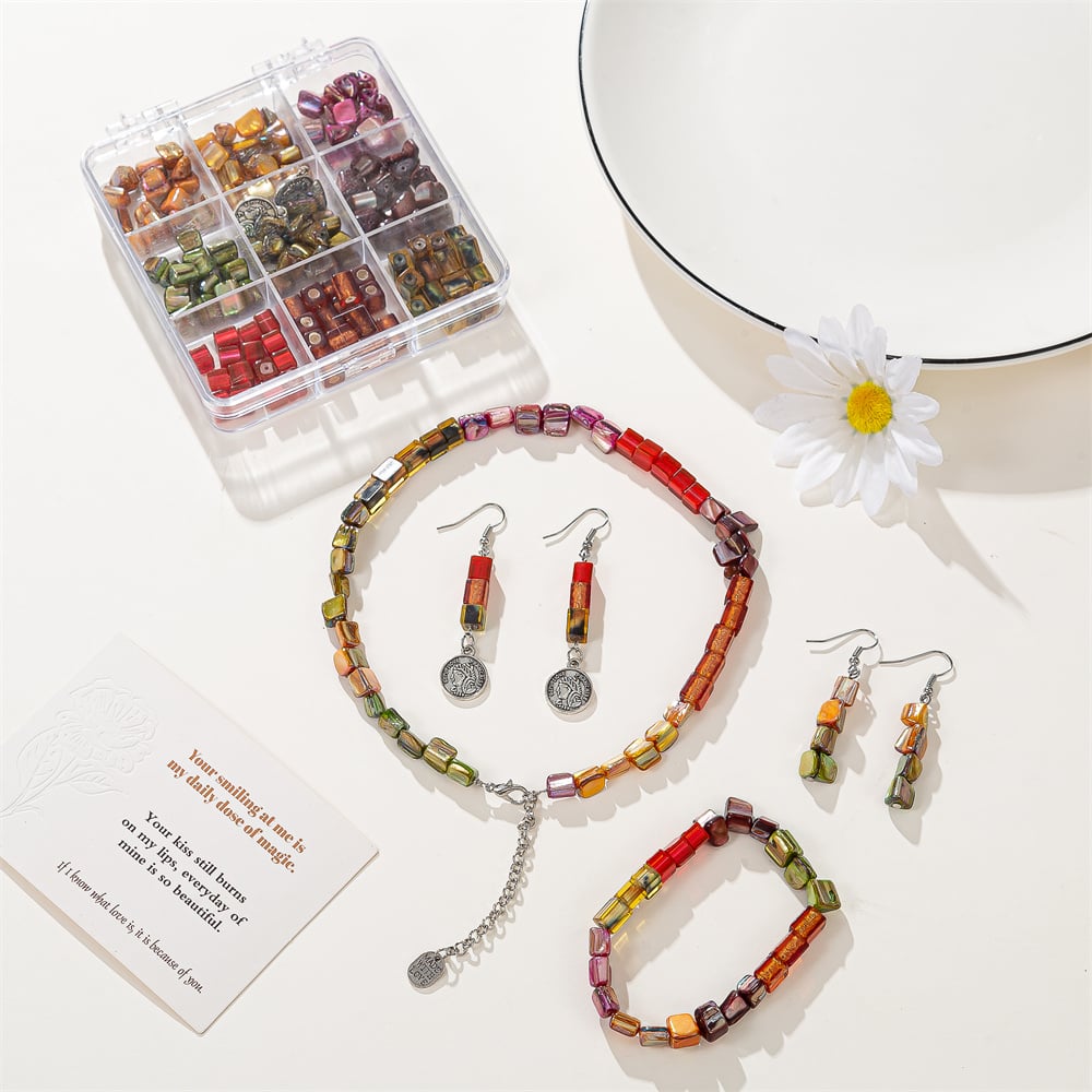 Factory Wholesale 9 Grids Solid Color Natural Stone Bead Kits