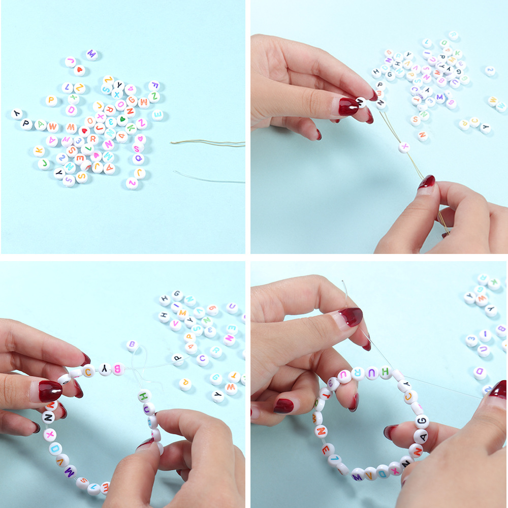 Wholesale A-Z Letter Beads Kit Flat Round Craft Alphabet Beads Making