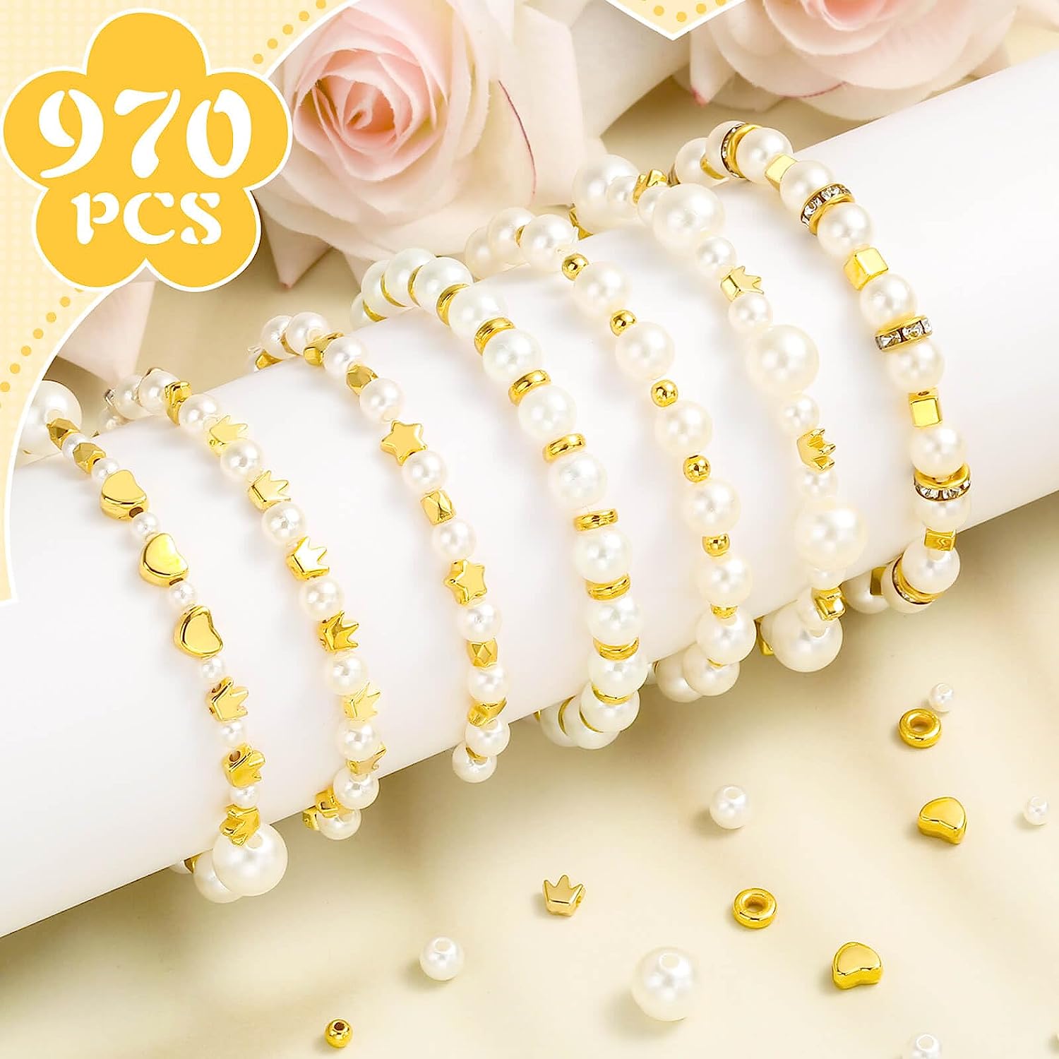 Factory Direct Selling Acrylic White Pearl Beads Set Supplier