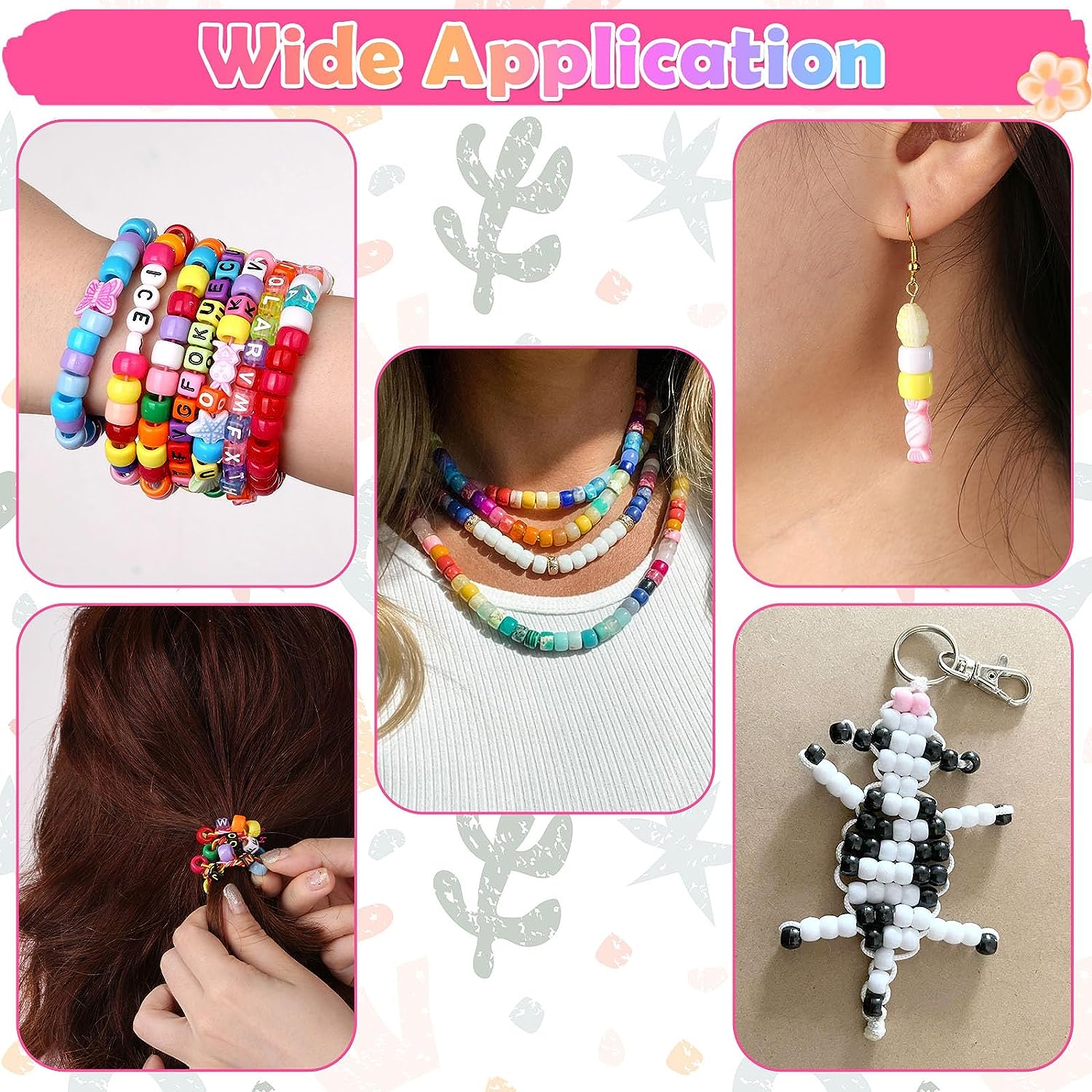 Wholesale Sell Color Hole Beads 6MM Letter Kit