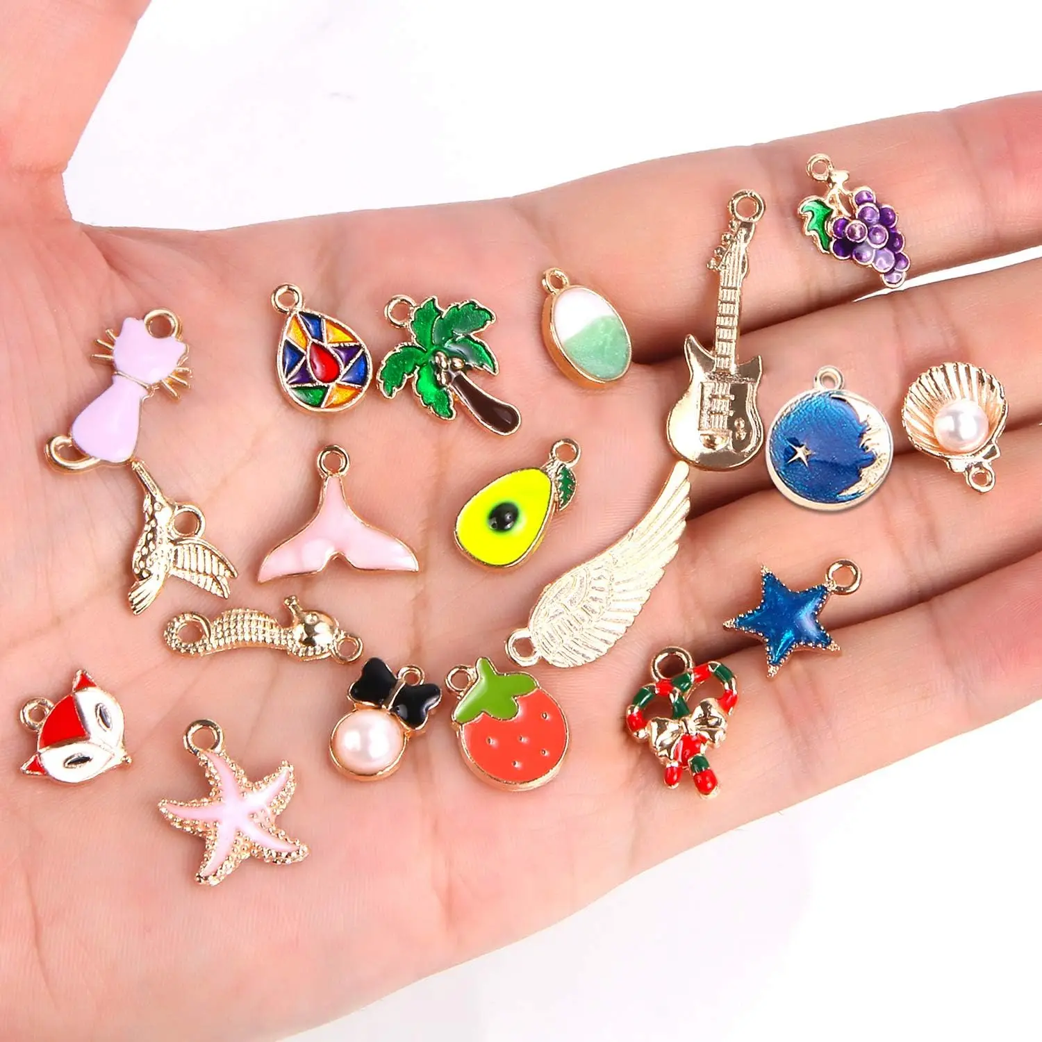 Wholesale Sell Bulk Charms Gold Plated Enamel Pendants