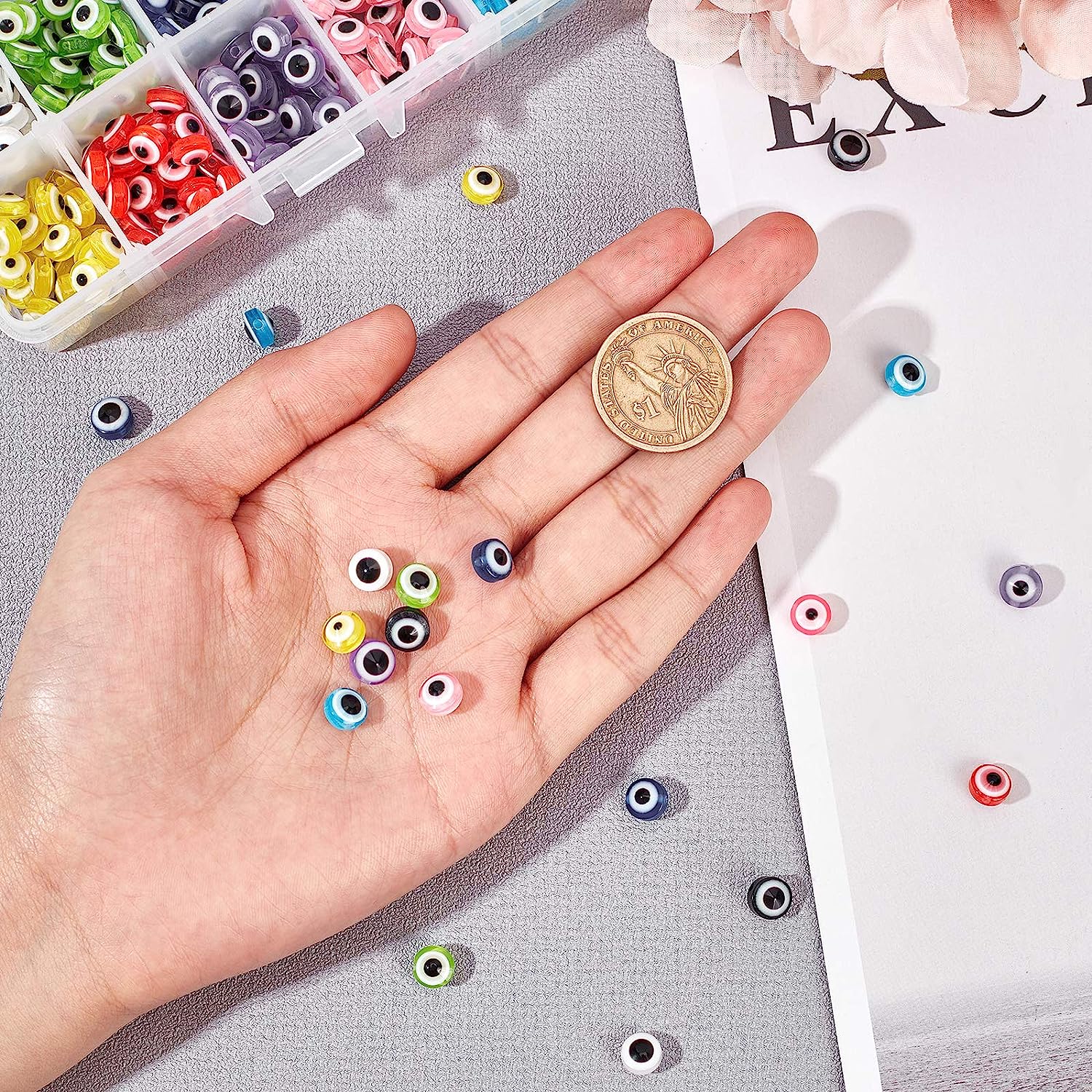 Factory Direct Selling Flat Round Eye Shaped Resin Beads Kit