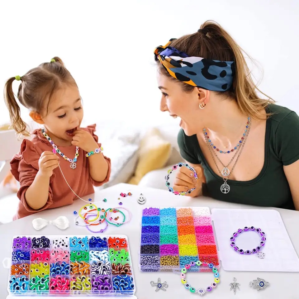Wholesale 2mm 3mm 4mm Glass Seed Beads Alloy Findings Kits