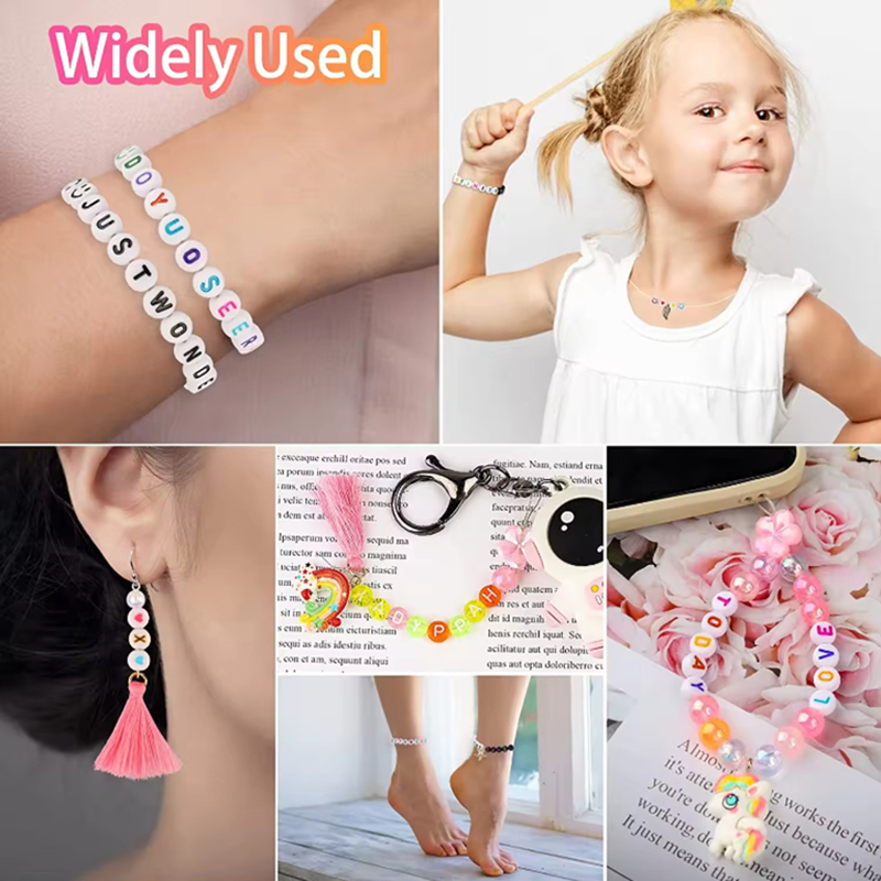 Wholesale Flat Round Acrylic Russian Letter Beads 7x4mm Alphabet Beads