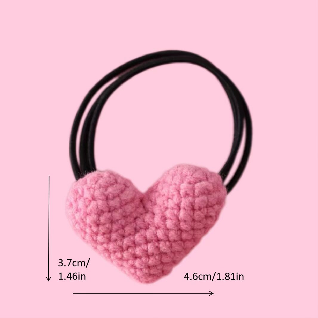 Crochet Heart Hair Tie