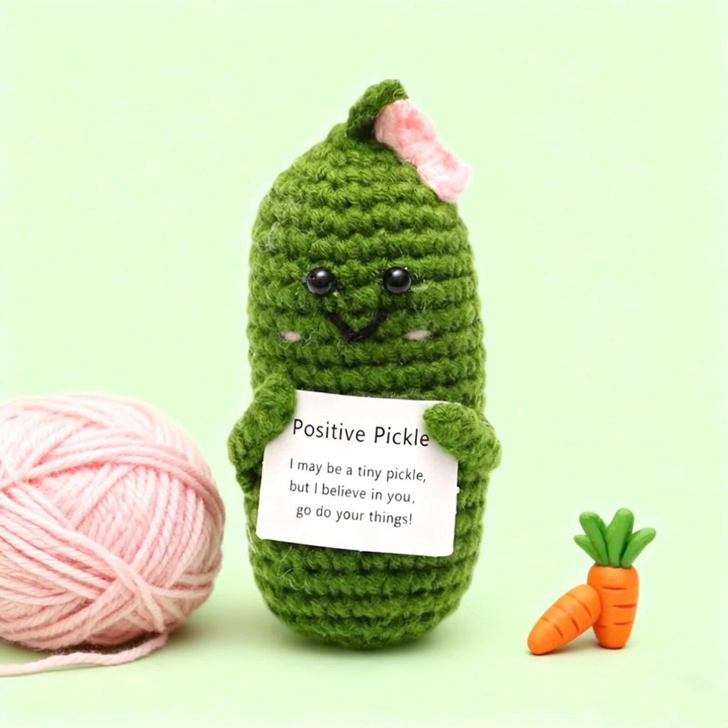 Crochet Positive Pickle Plush Toy