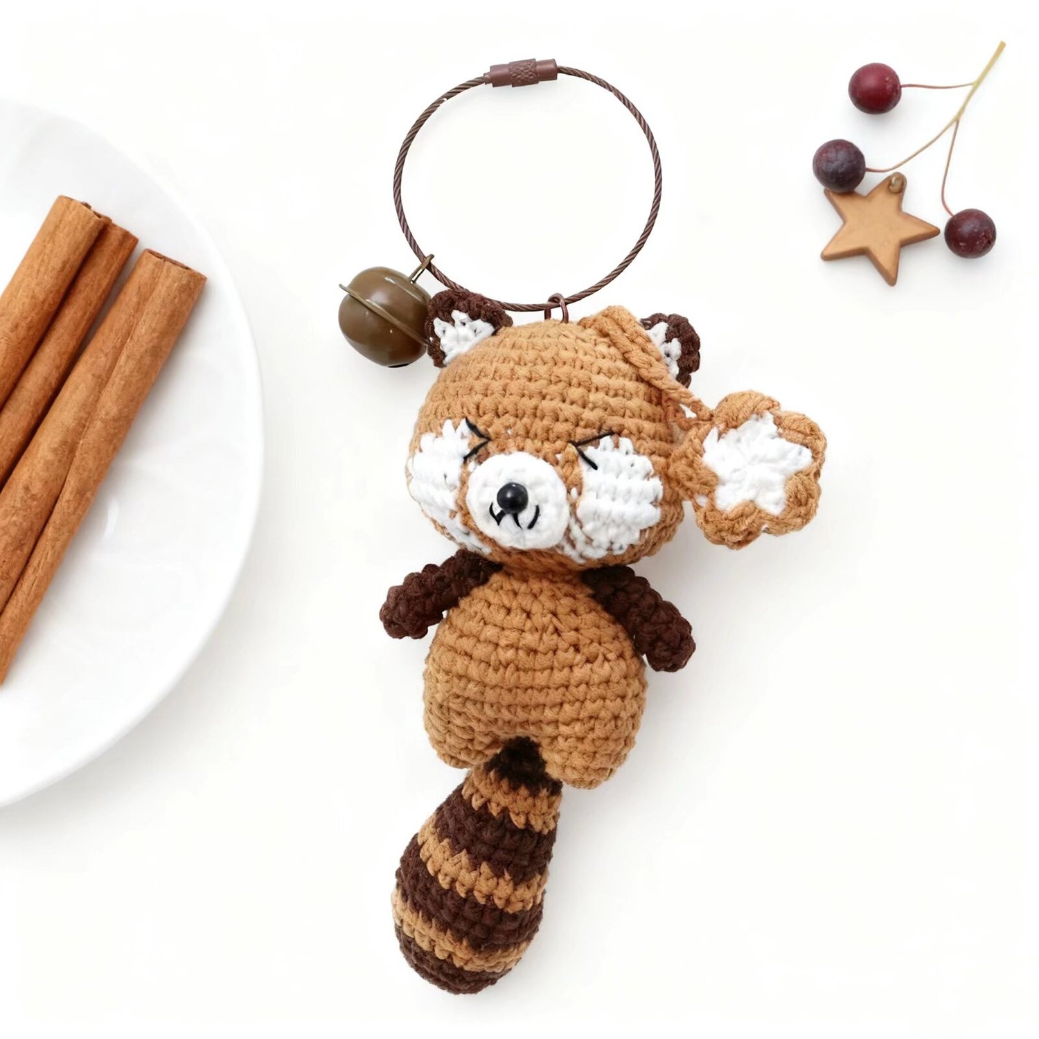 Crochet Raccoon Bag Charm Plush