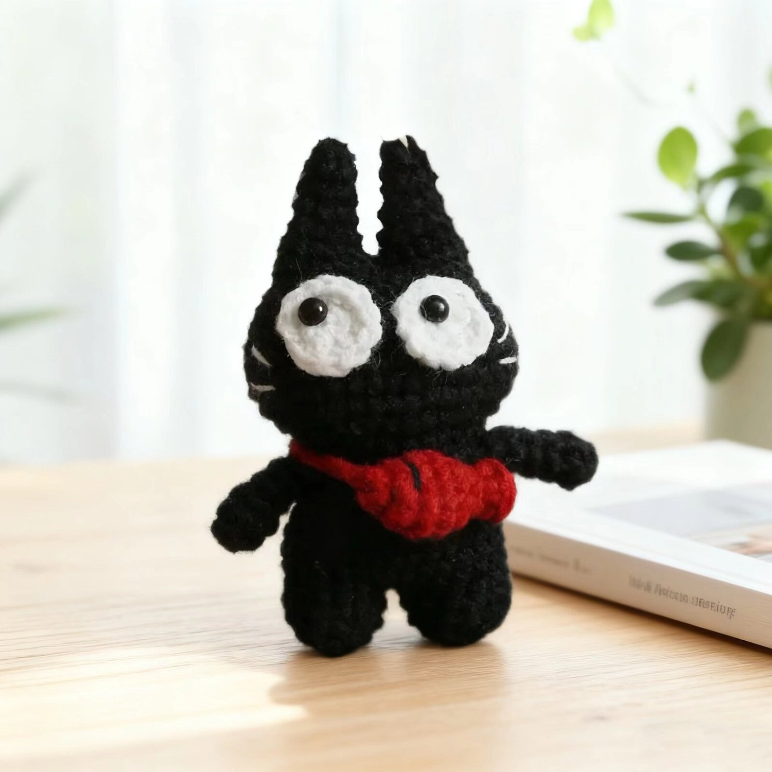 Crochet Black Cat Keychain Plush