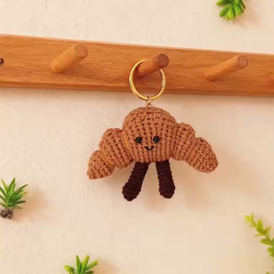 Crochet Croissant Keychain Doll Kit