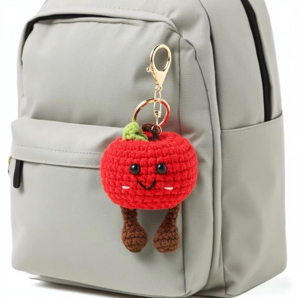 Crochet Smiling Apple Keychain Kit