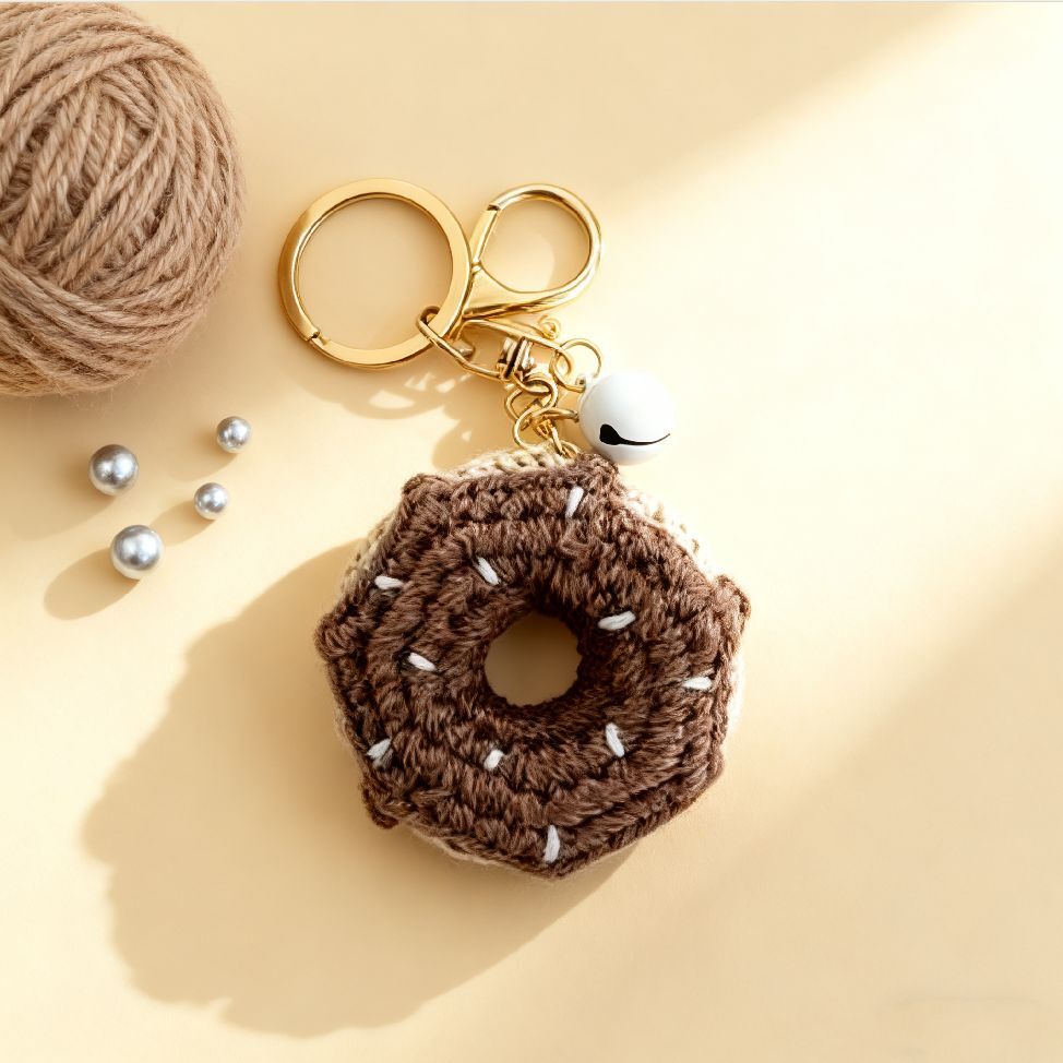 Crochet Chocolate Donut Pendant DIY Kit