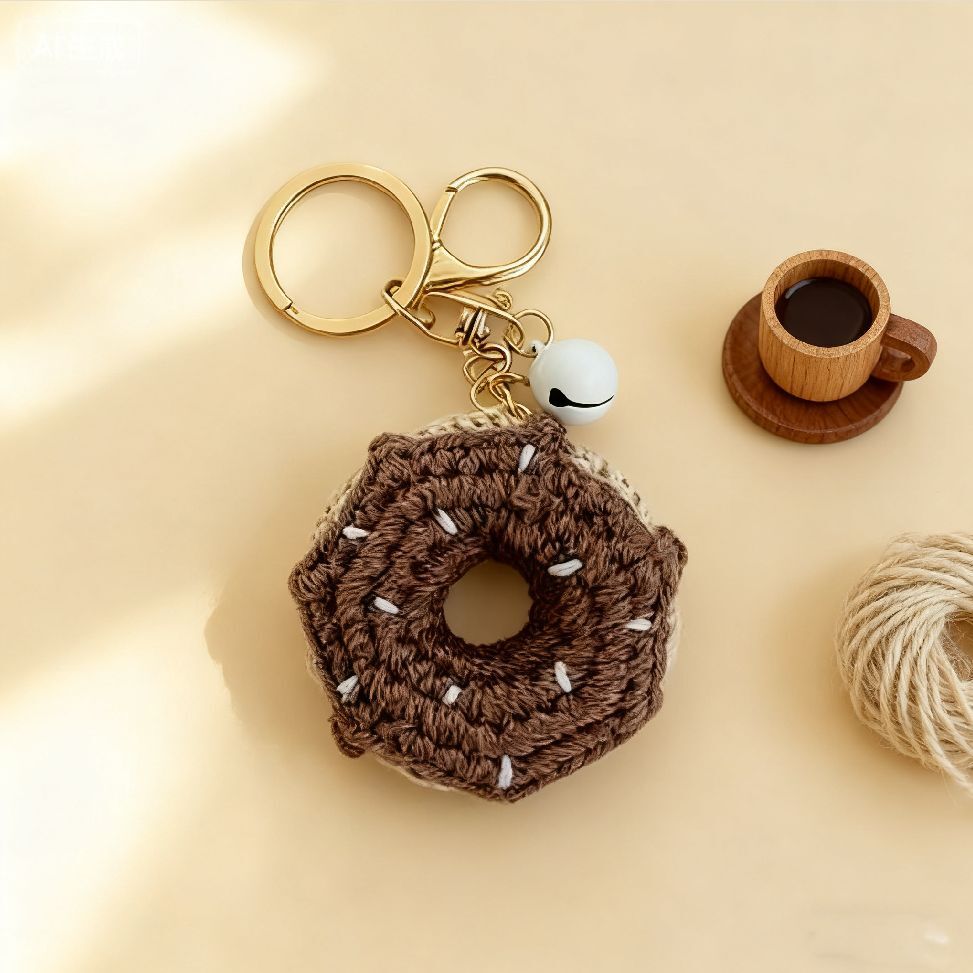 Crochet Chocolate Donut Pendant DIY Kit