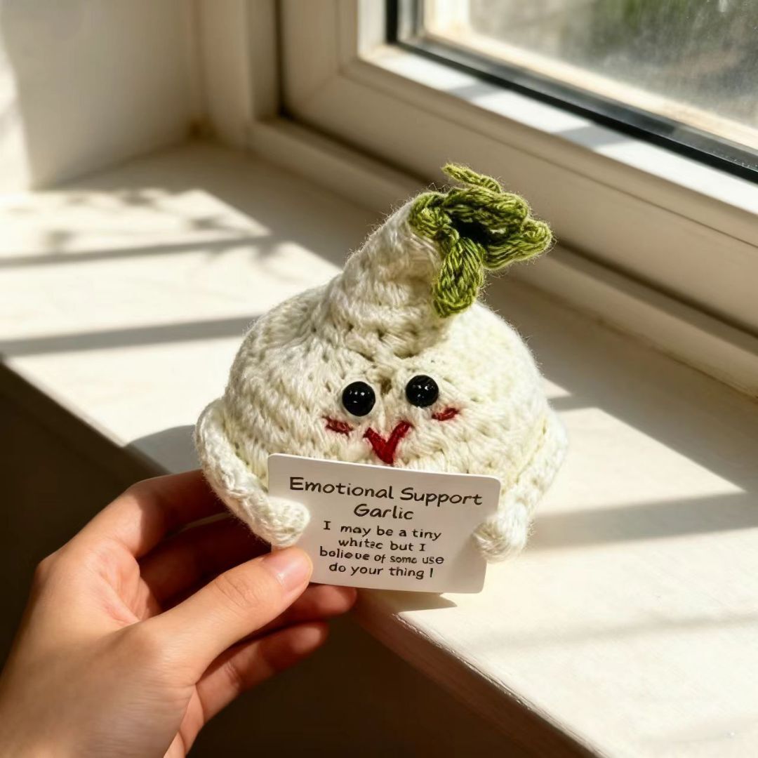 Garlic Crochet Doll Keychain