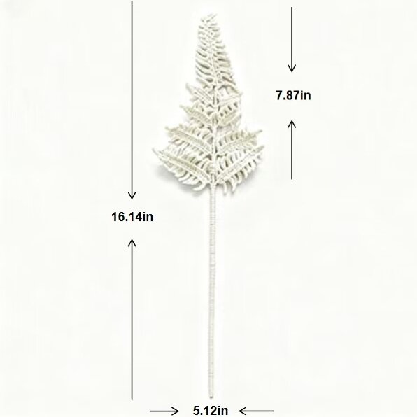 Crochet White Fern Stem Decor