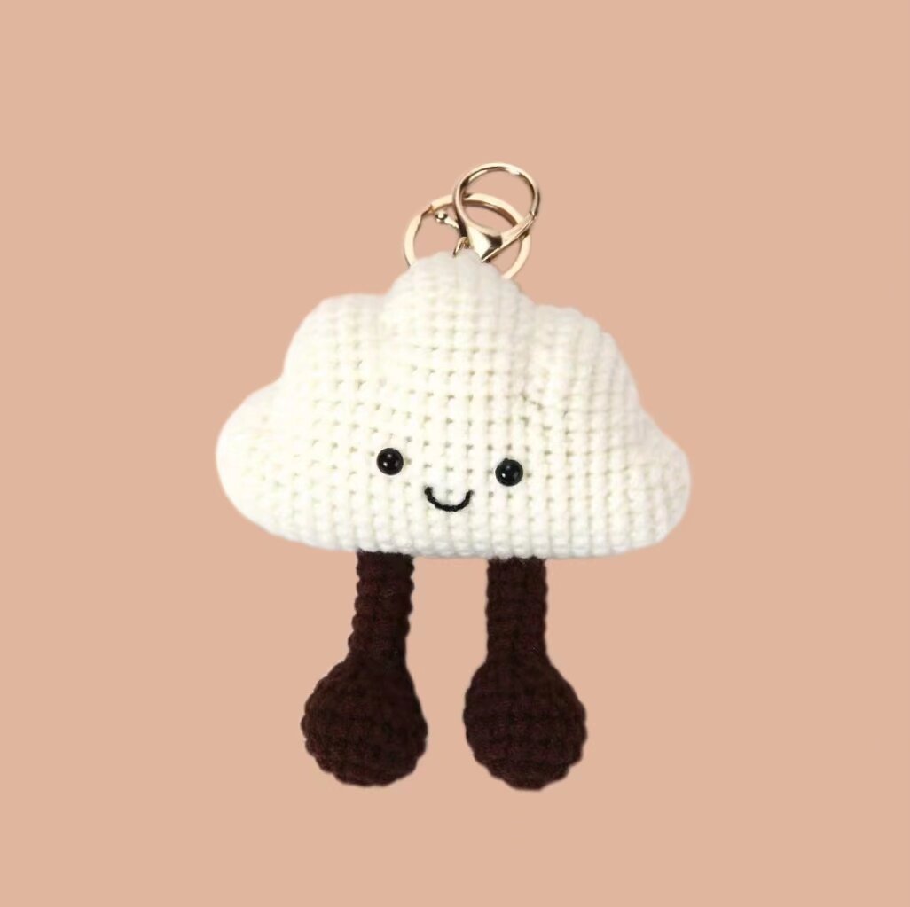 Crochet Cloud Keychain Plush Kit
