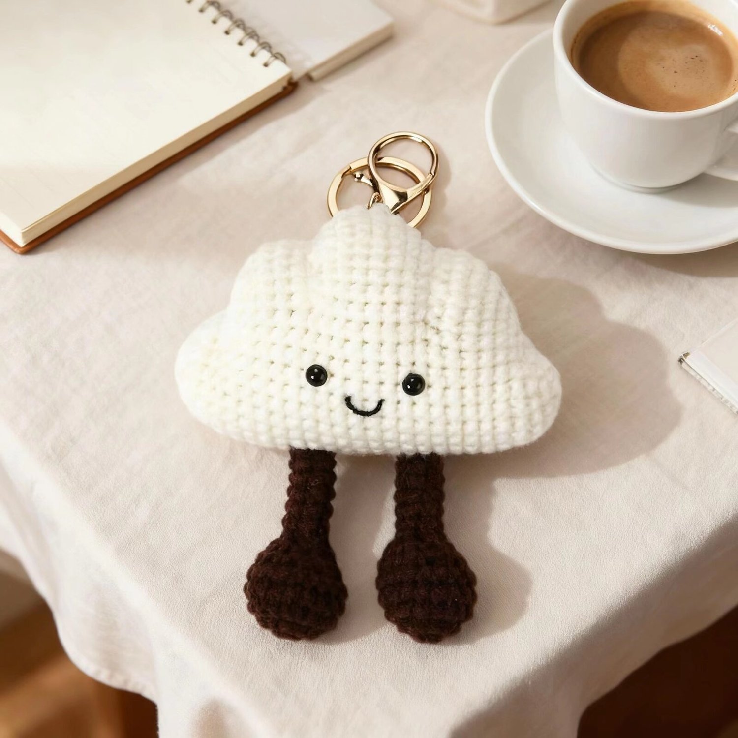 Crochet Cloud Keychain Plush Kit