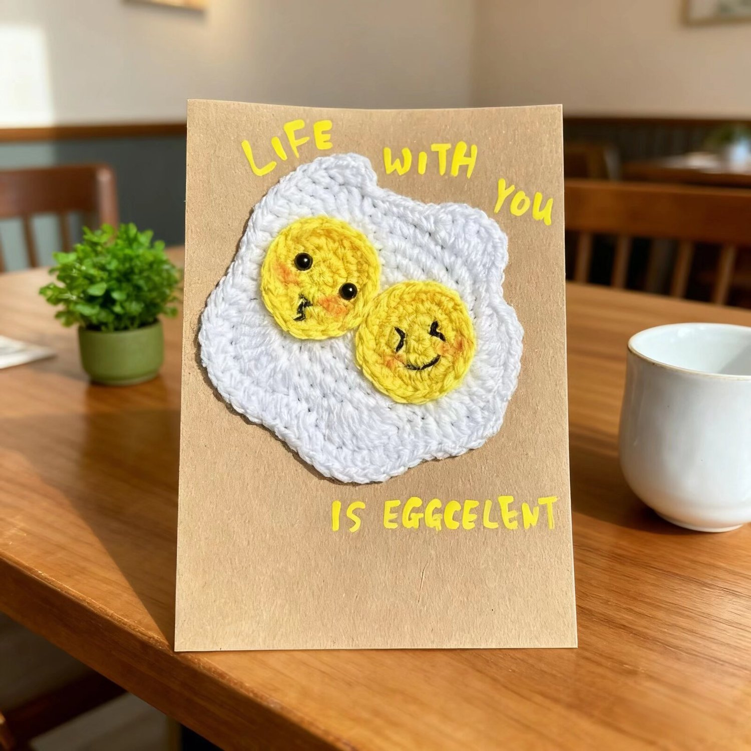 Crochet Fried Egg Doll Card DIY Kit