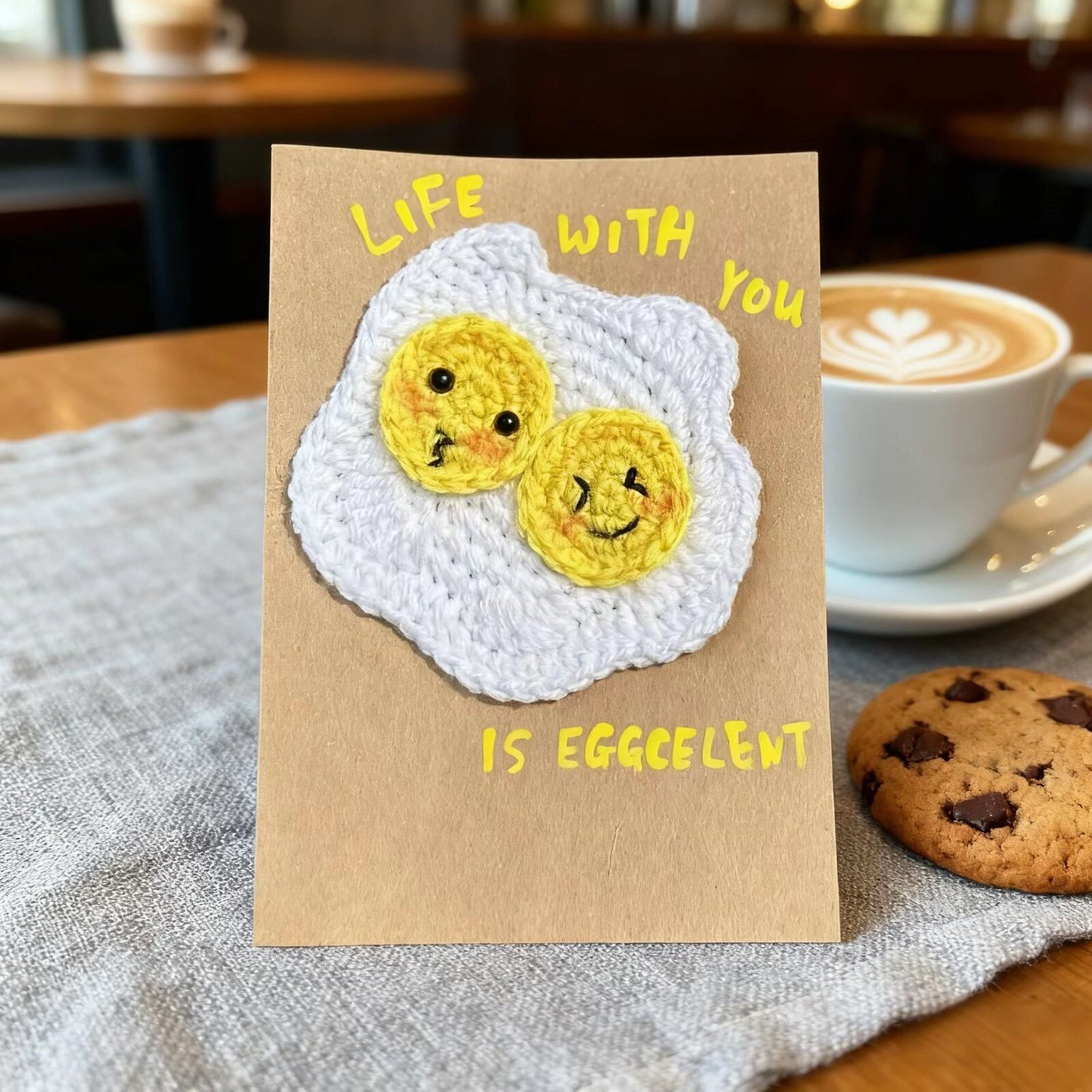 Crochet Fried Egg Doll Card DIY Kit