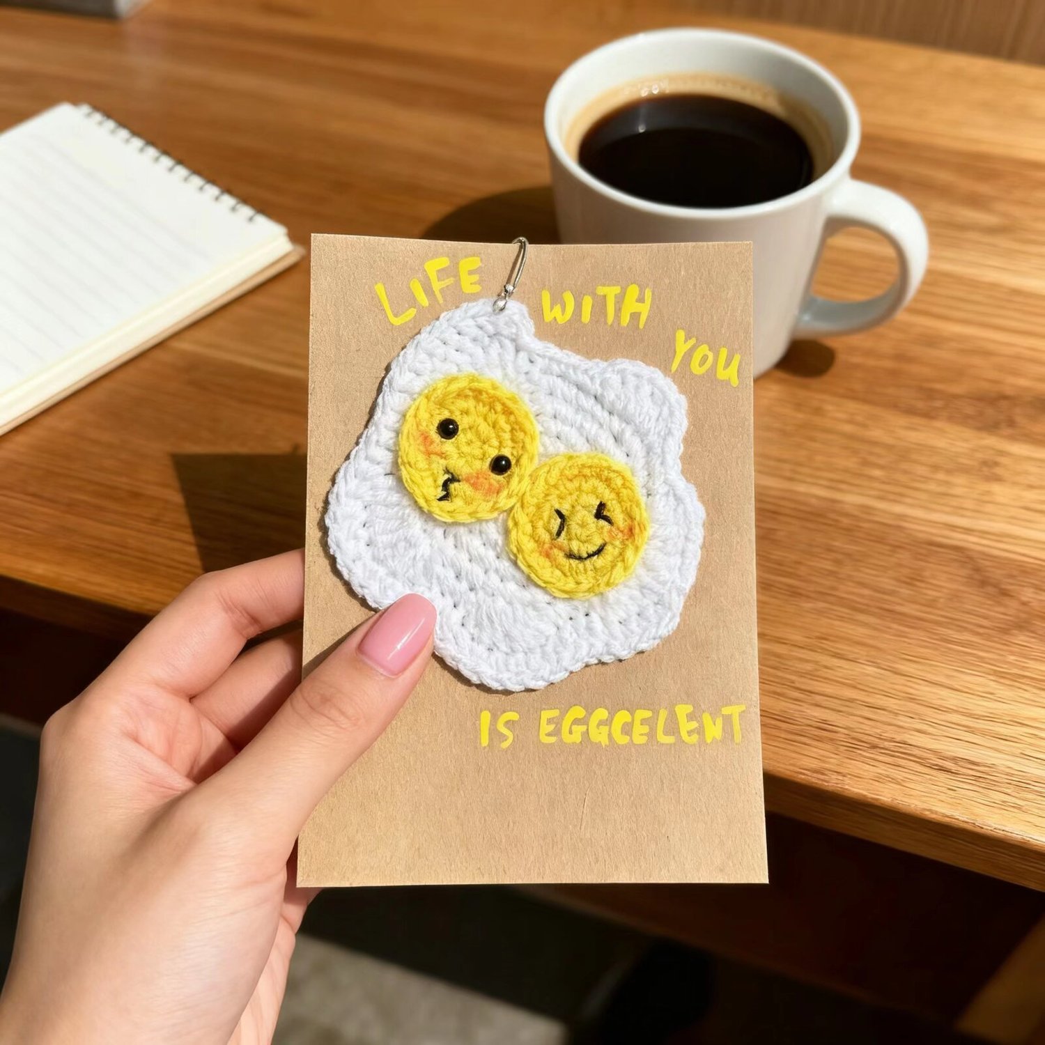 Crochet Fried Egg Doll Card DIY Kit