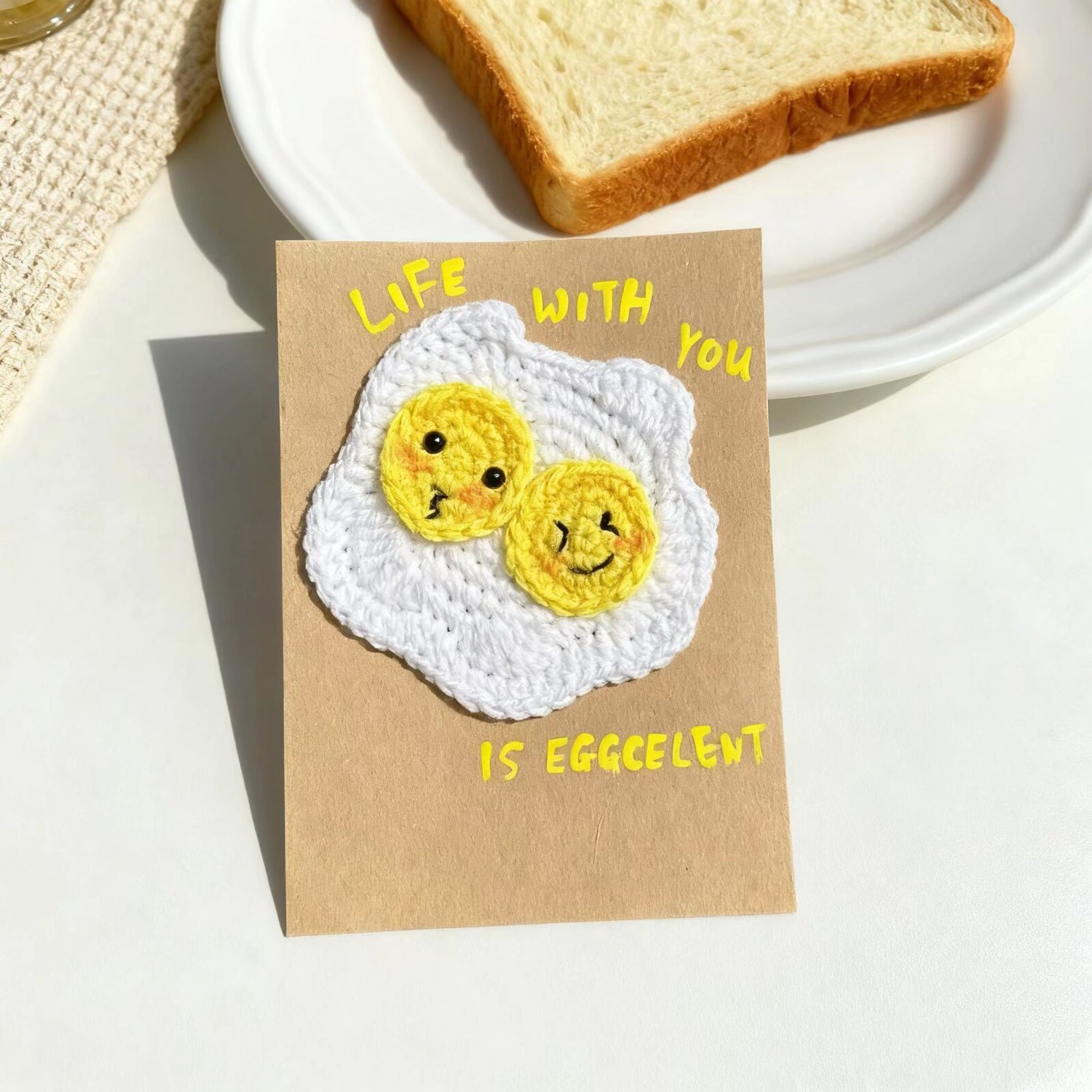 Crochet Fried Egg Doll Card DIY Kit