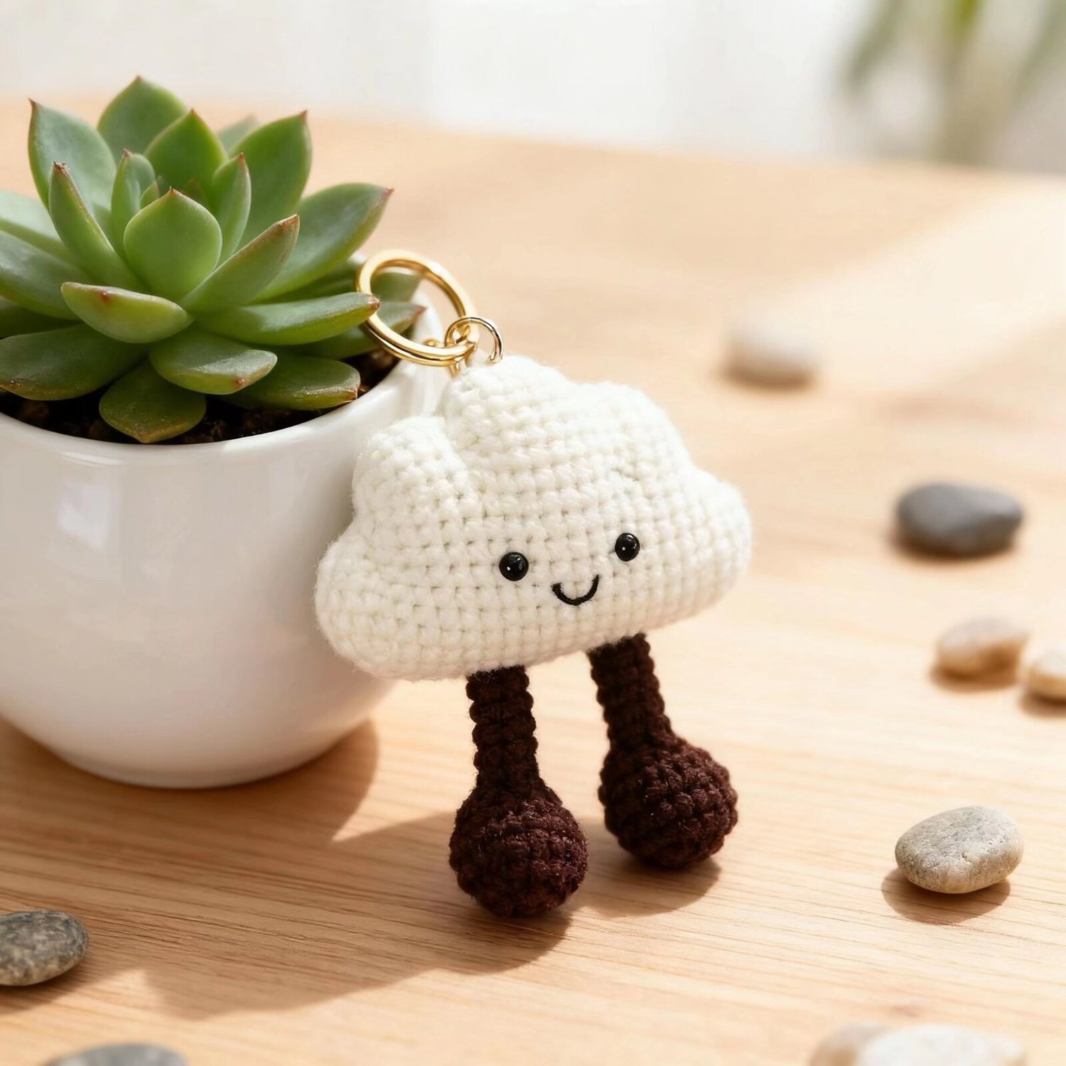 Crochet Cloud Keychain Plush Kit