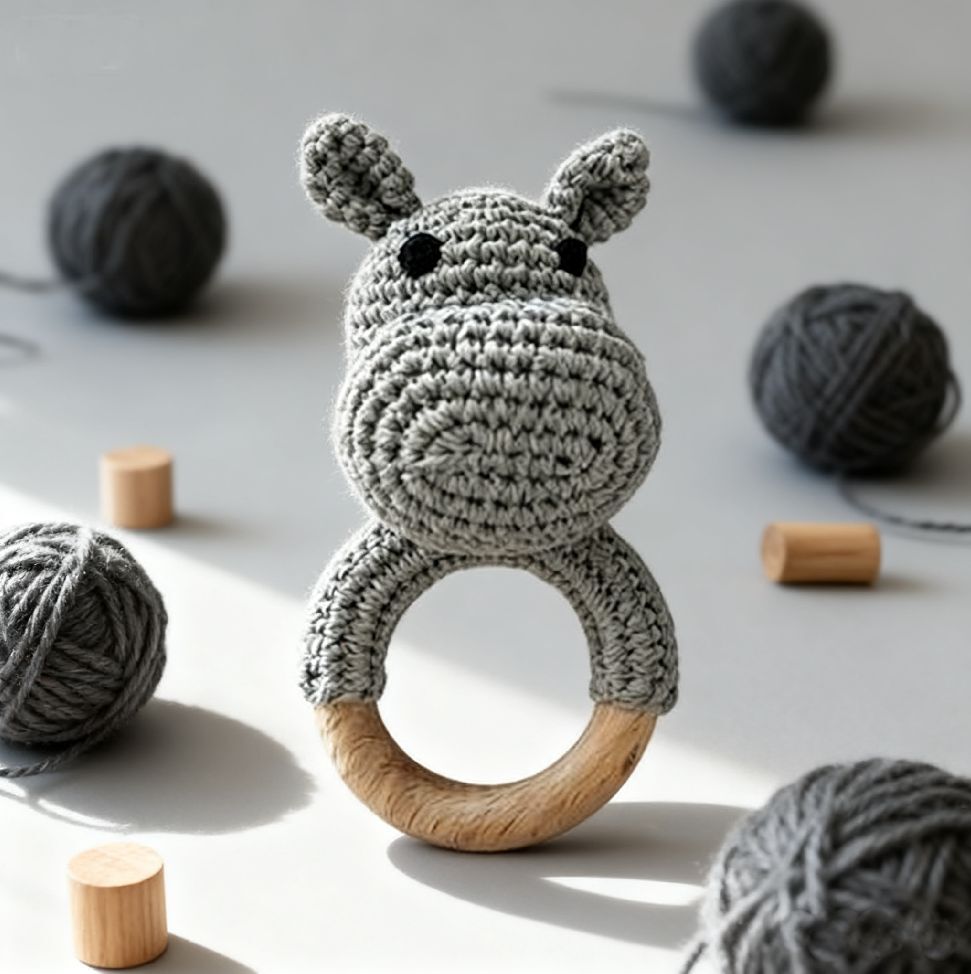 Crochet Hippo Keychain Doll DIY Kit