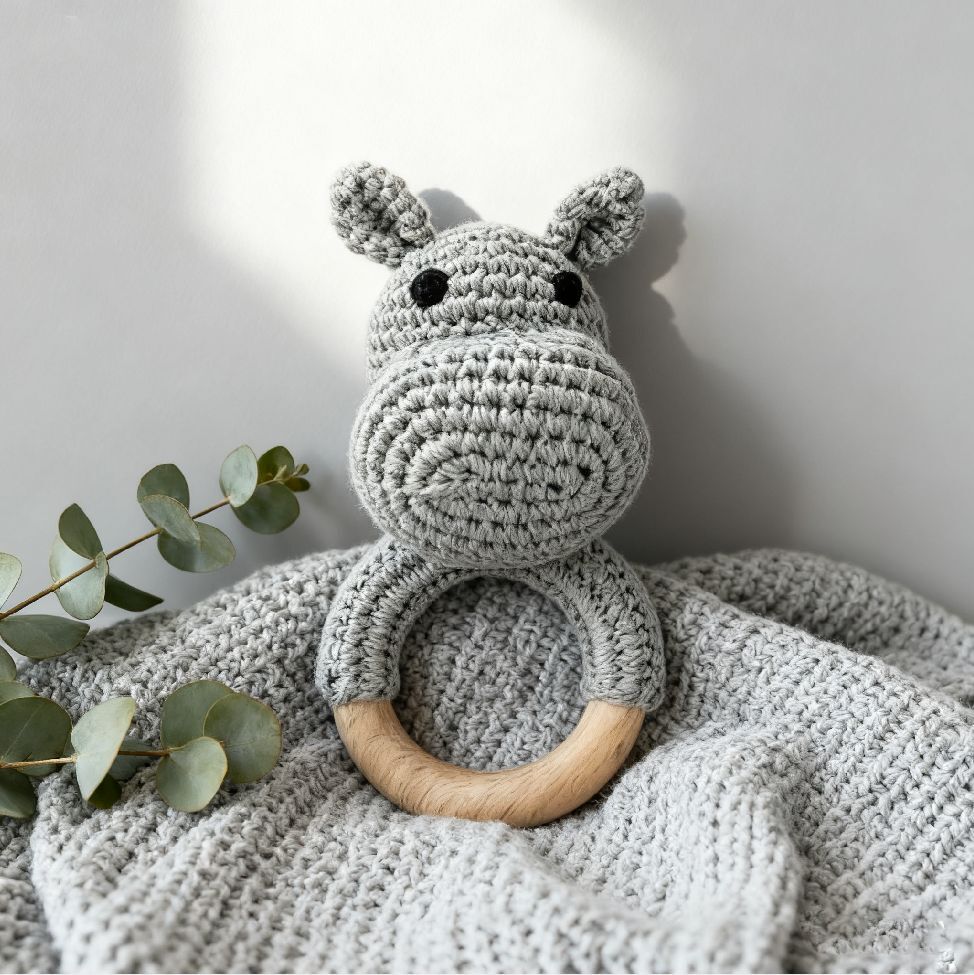 Crochet Hippo Keychain Doll DIY Kit