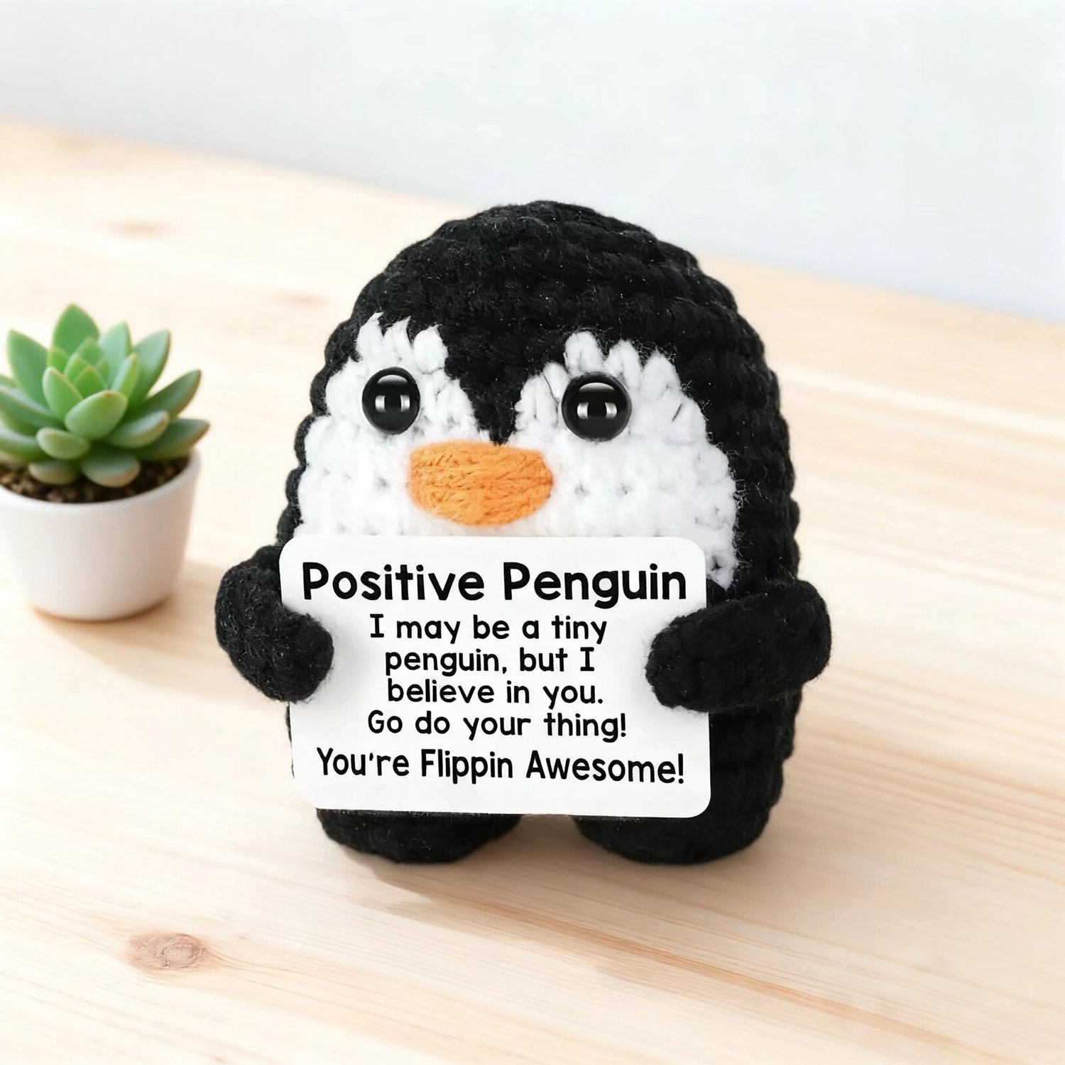 Positive Penguin Crochet Plush