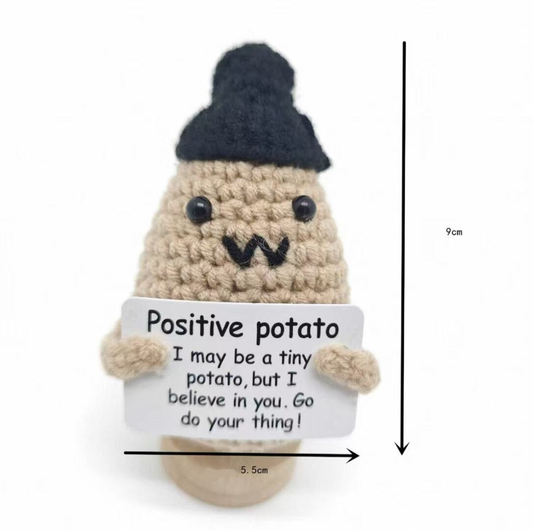 Positive Potato Crochet Plush with Hat