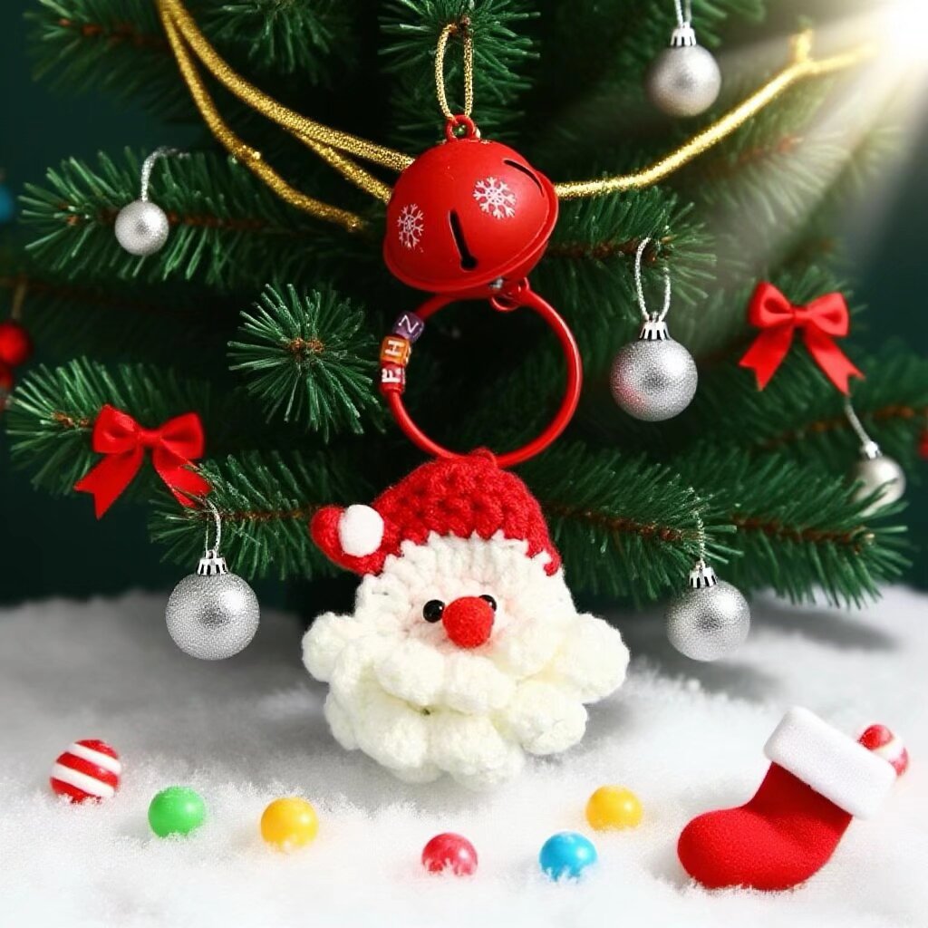 Christmas Santa Crochet Keychain