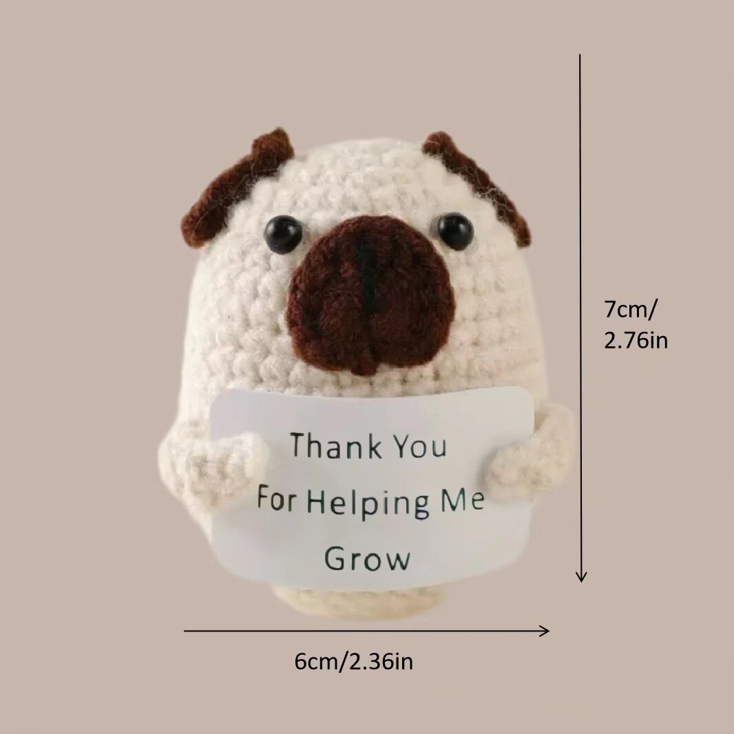 Crochet Pug Plush Thank You Gift