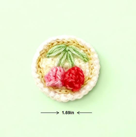 Crochet Cherry Brooch Fruit Pin