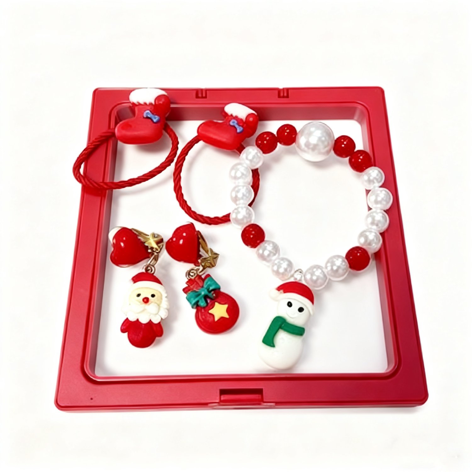 Christmas Kids Hair Accessory Set Santa Snowman