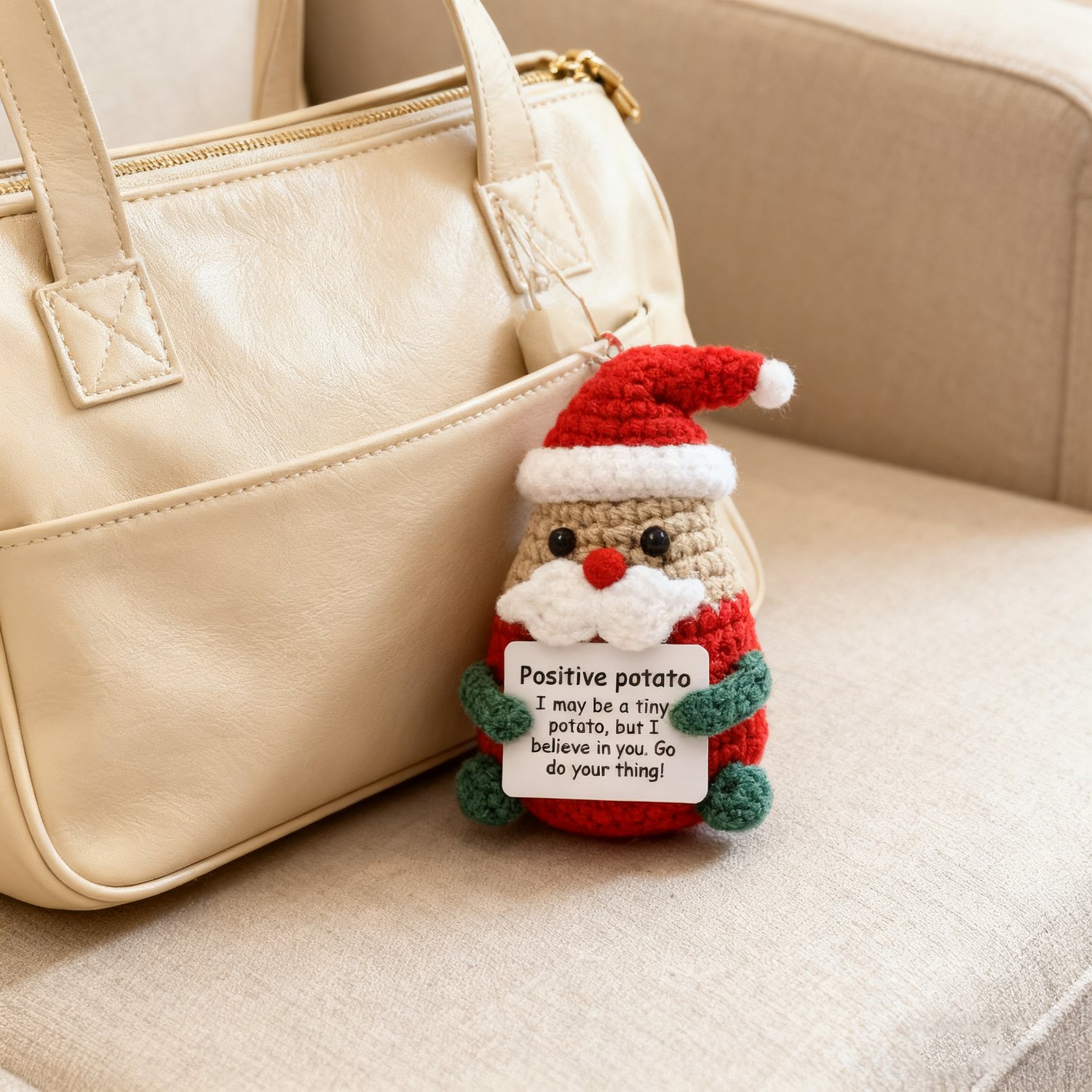 Positive Cat Crochet Plush Decor