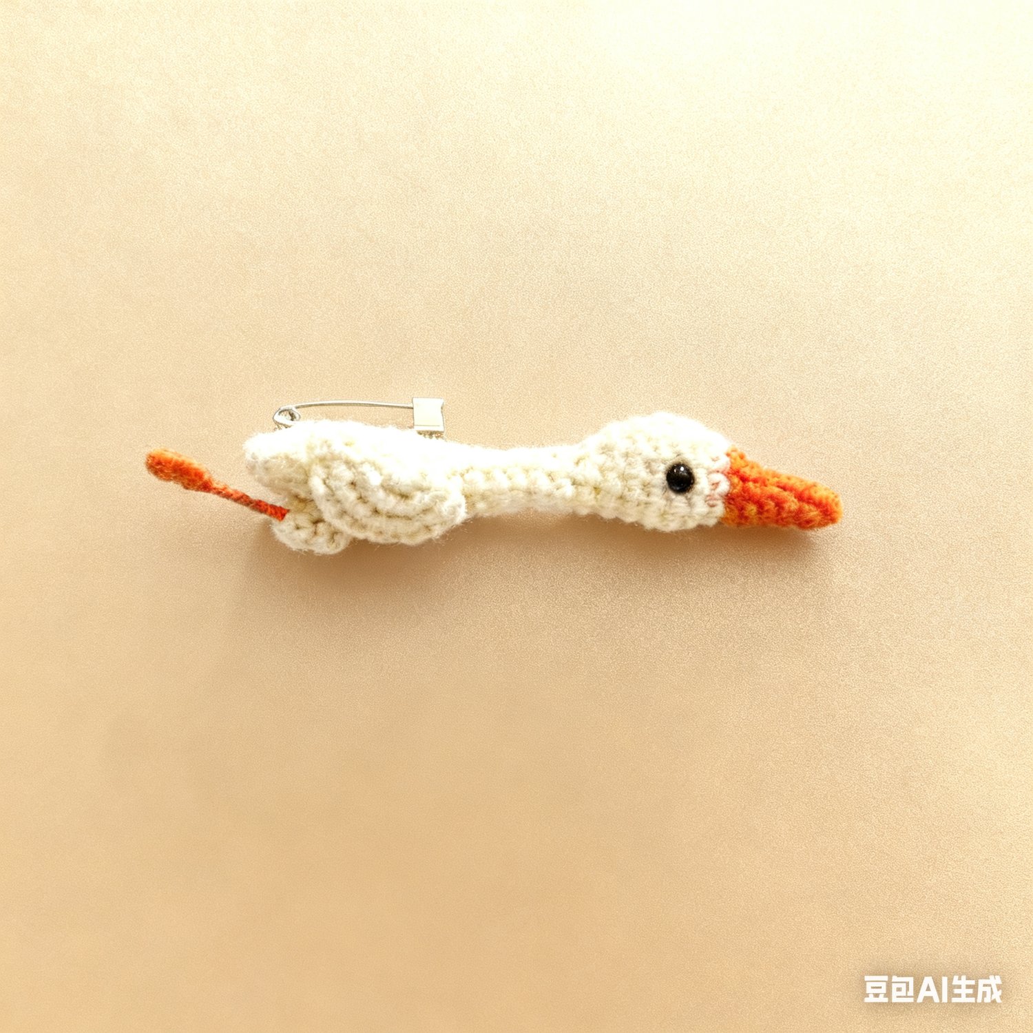 Crochet Duck Goose Brooch Pin