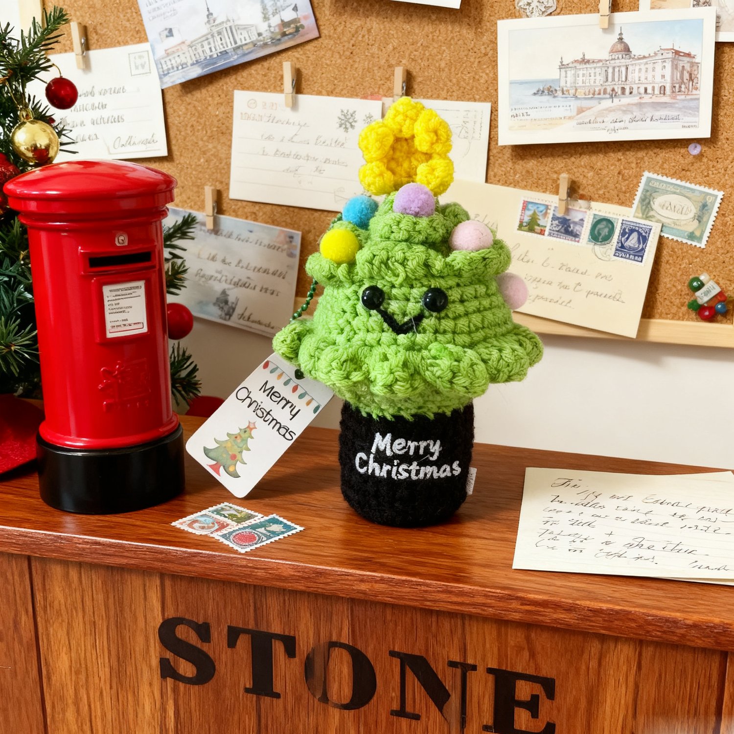 Crochet Christmas Tree Cactus Ornament