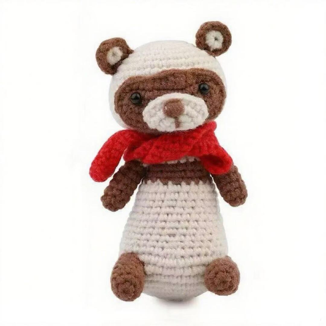 Crochet Raccoon Doll Kit Easy Beginner Craft Set