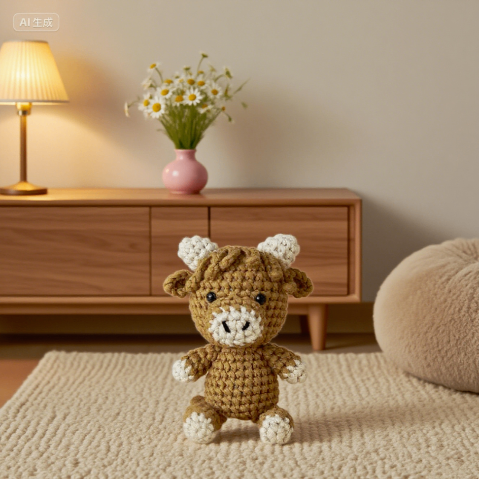 Crochet Highland Cow Doll Kit Beginner Craft Set