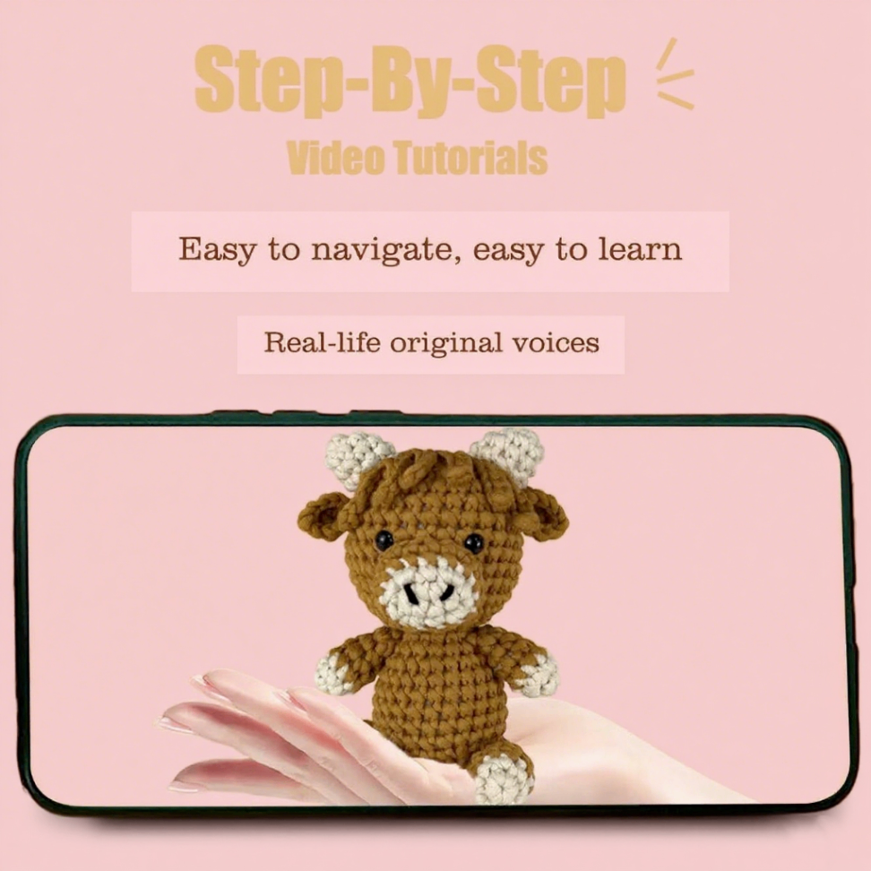 Crochet Highland Cow Doll Kit Beginner Craft Set